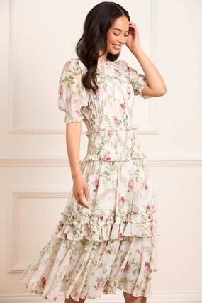 Colette's Rose Emilia Georgette Ballerina Dress Sleek Vibe Simple Ease