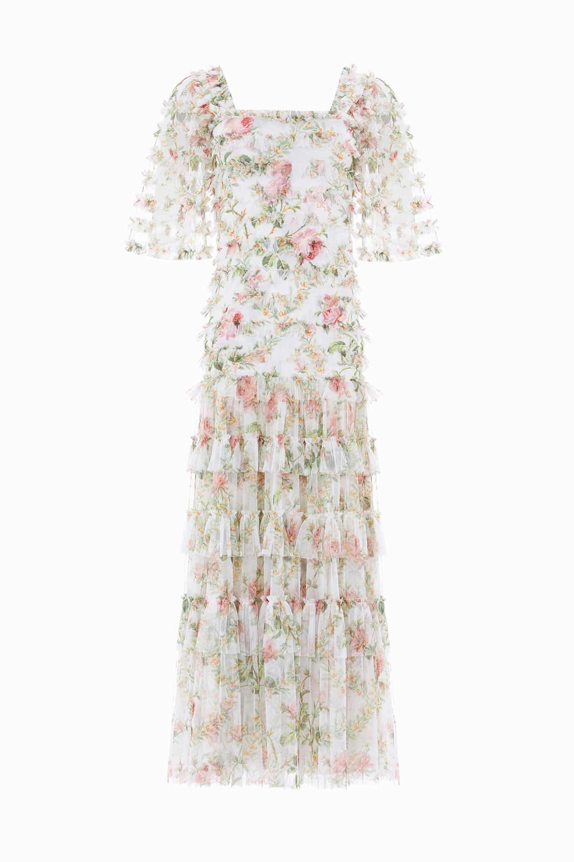 Colette's Rose Short Sleeve Ankle Gown Effortless Style