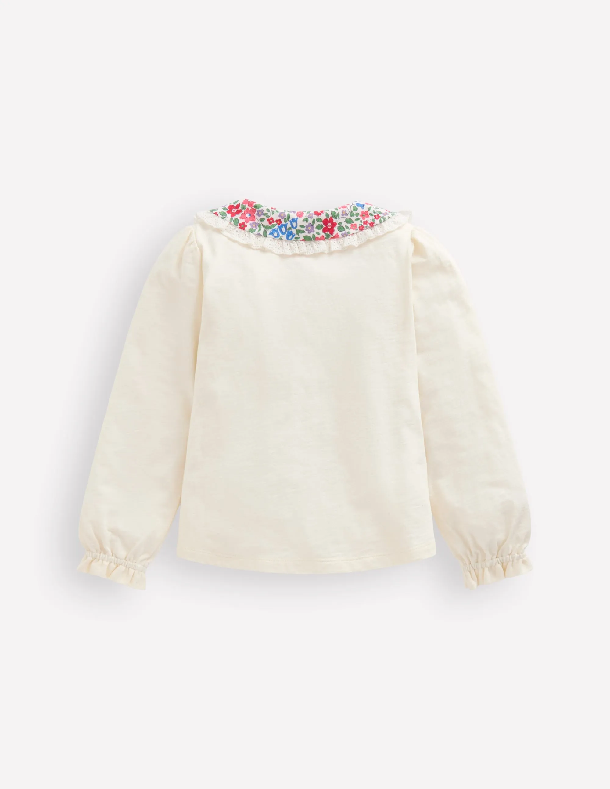 Collared Slub Top-Rose Pink Flowerbed Soft and Stylish
