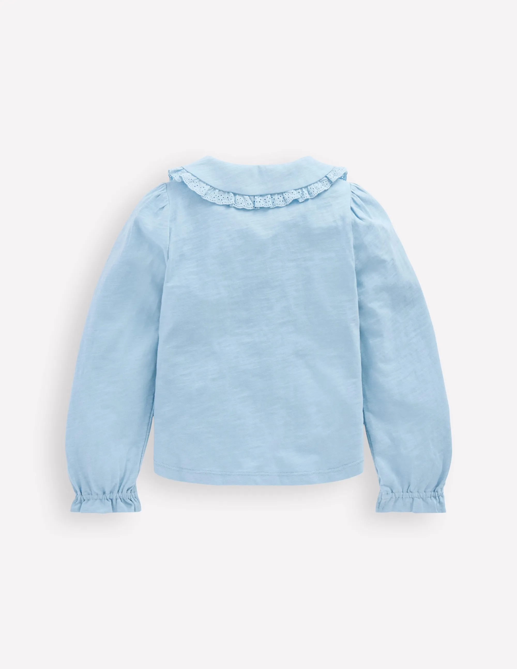 Durable Material Non Toxic Printing Collared Slub Top-Vintage Blue