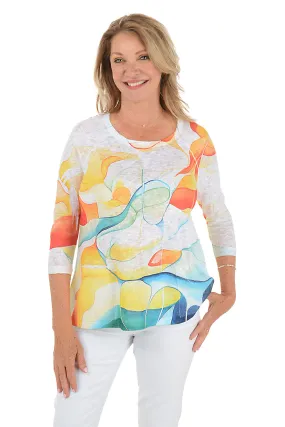 Brushed Microfiber Surface AllDay Comfort Colorful Flow Seqin Pocket Knit Top
