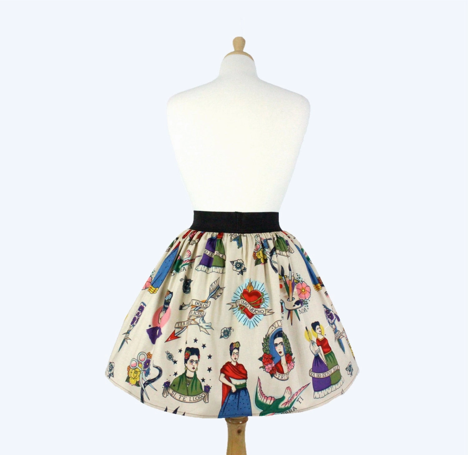 Colorful Elastic Frida Portrait Skirt # S-AP646 Smart Design anti static