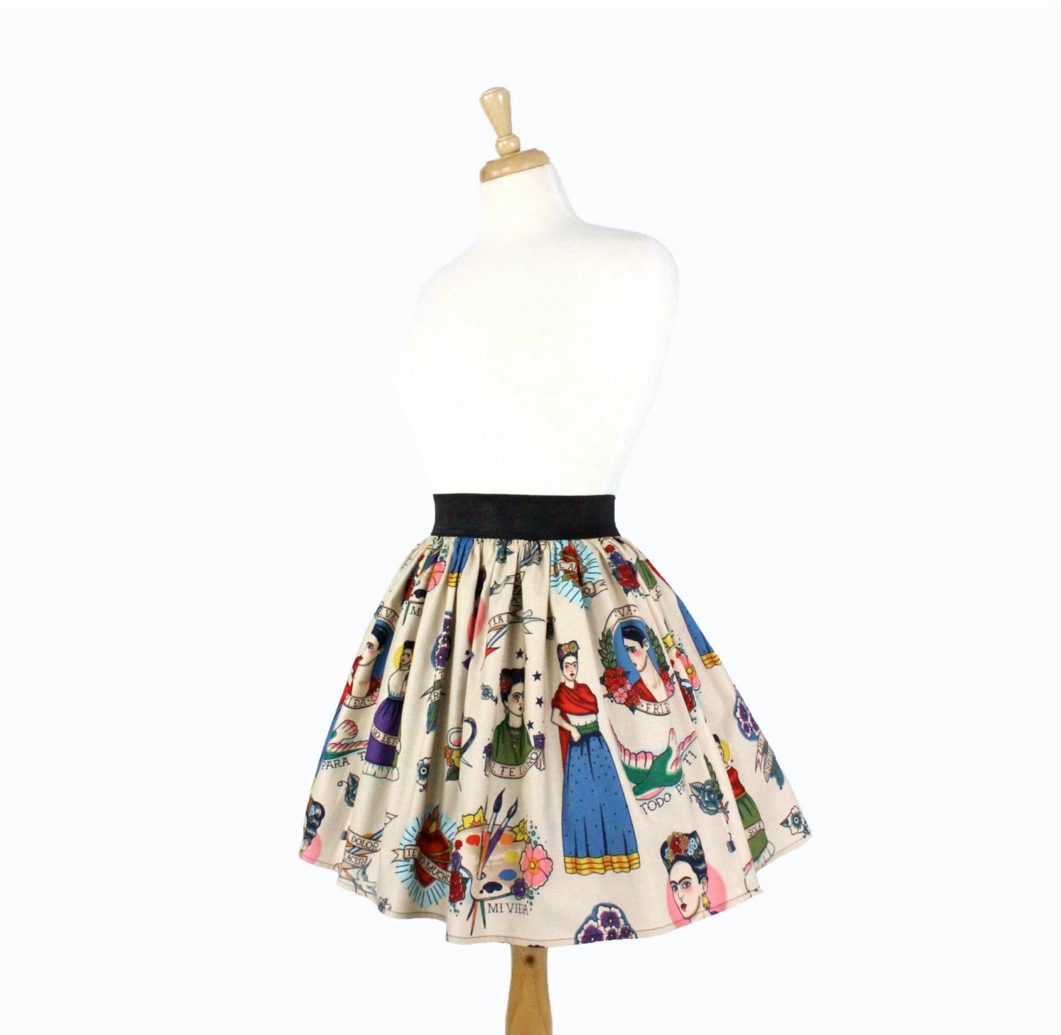 Fashion Combo Spring Brunch Colorful Elastic Frida Portrait Skirt # S-AP646