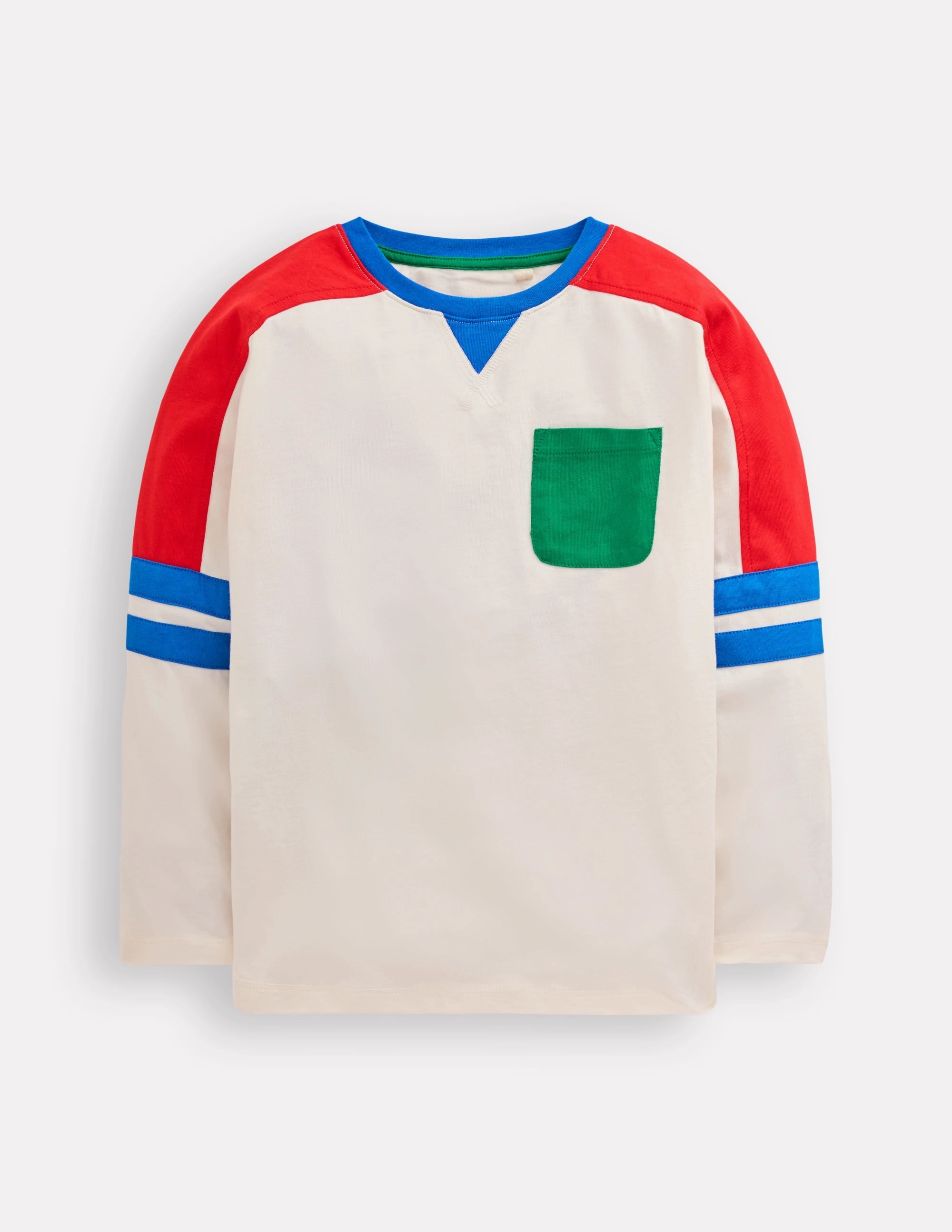 elegant design Colour Block T-shirt-Soft Ivory Multi