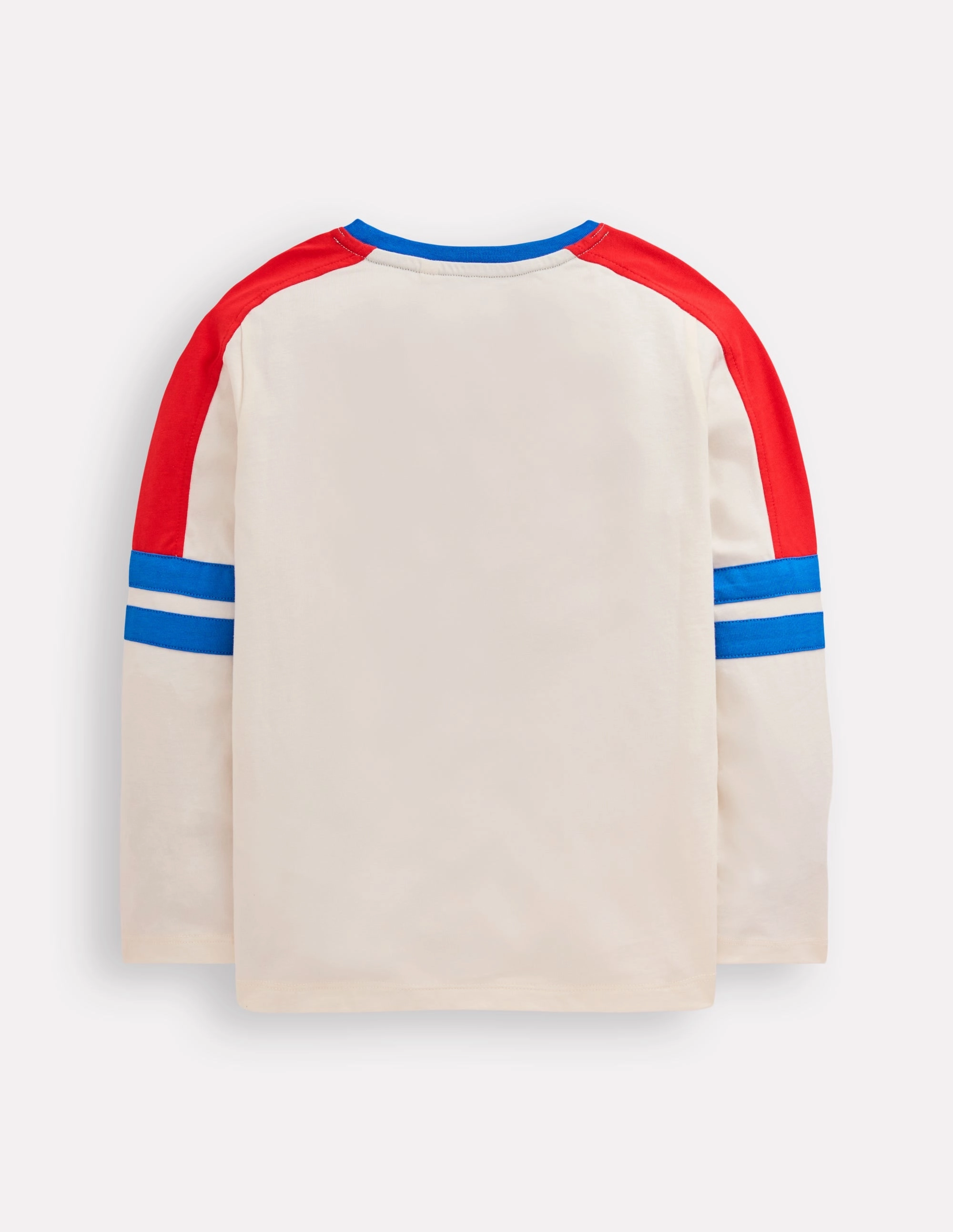 Colour Block T-shirt-Soft Ivory Multi Ergonomic Shoulder Cut Everyday Look