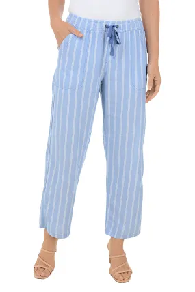 Rayon drape Modern Fit Chambray Triple Striped Linen Blend Pant