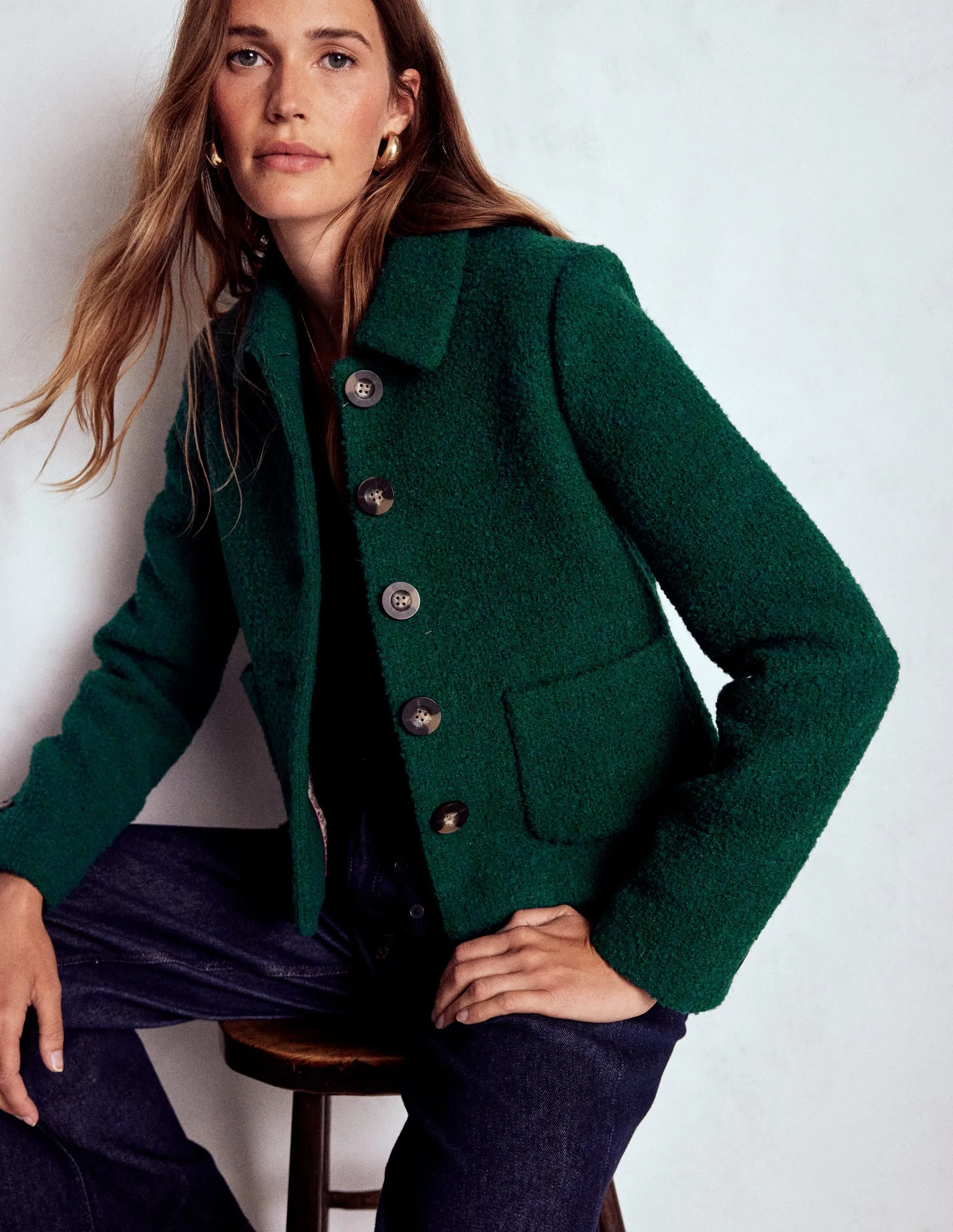 Knightsbridge Wool Jacket-Emerald Night Sealed Seams