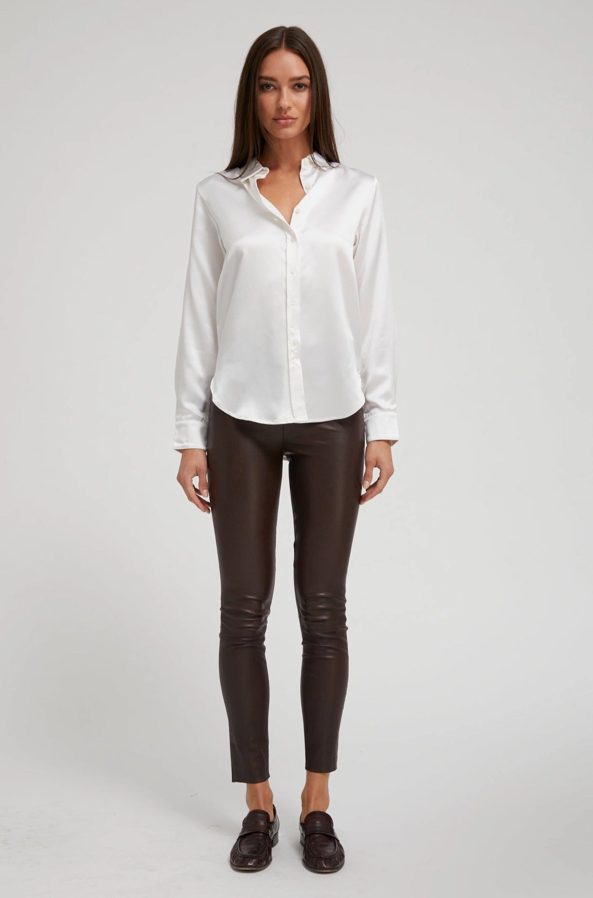 Dark Chocolate Leather Ankle Slim and Comfortable Wear Soft Base