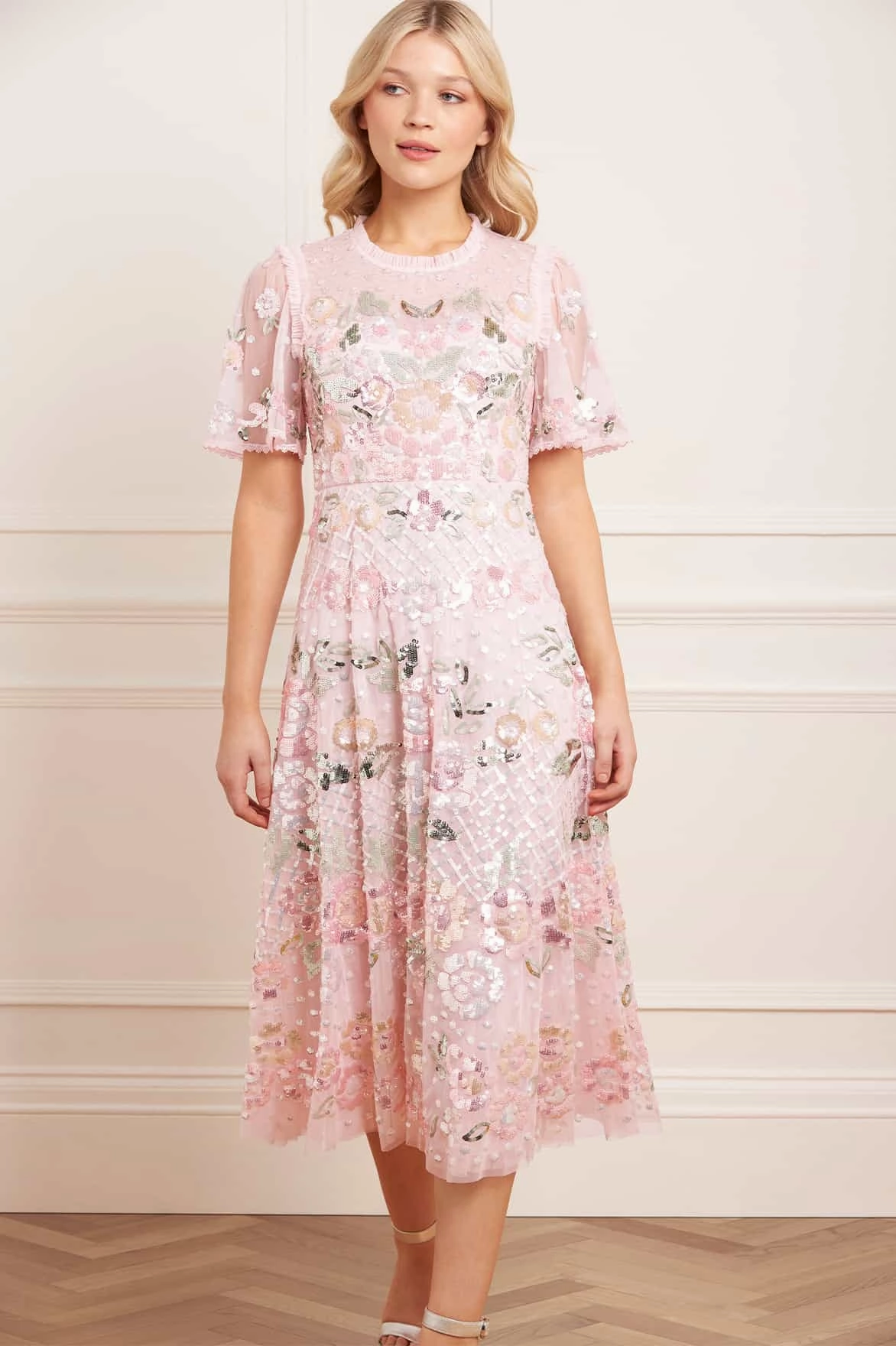 Rosalie Short Sleeve Ballerina Dress NoiseFreeFabric Bust-Enhancing