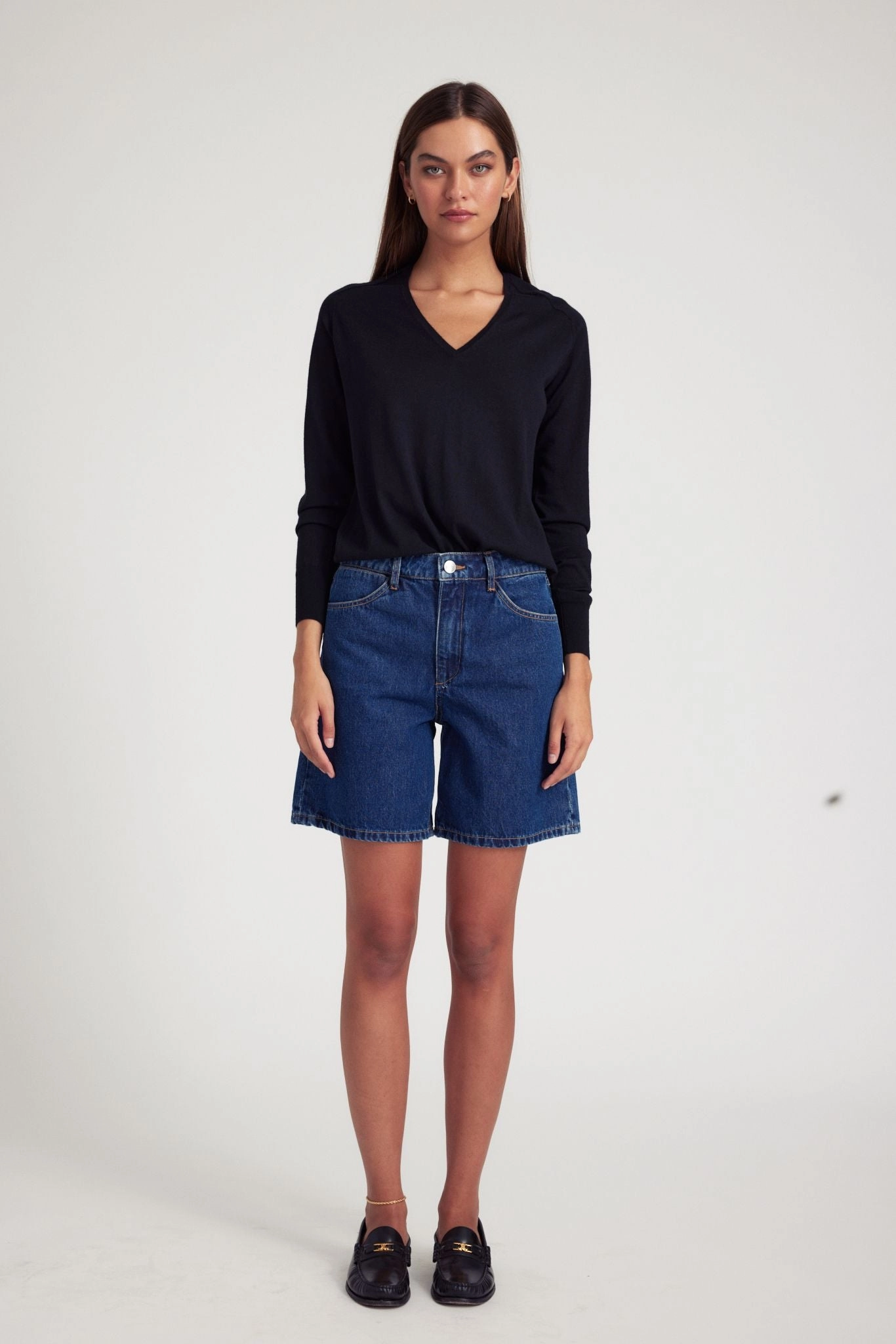 Alicia A-Line Denim Shorts FlexibleMobility RelaxedSilhouette