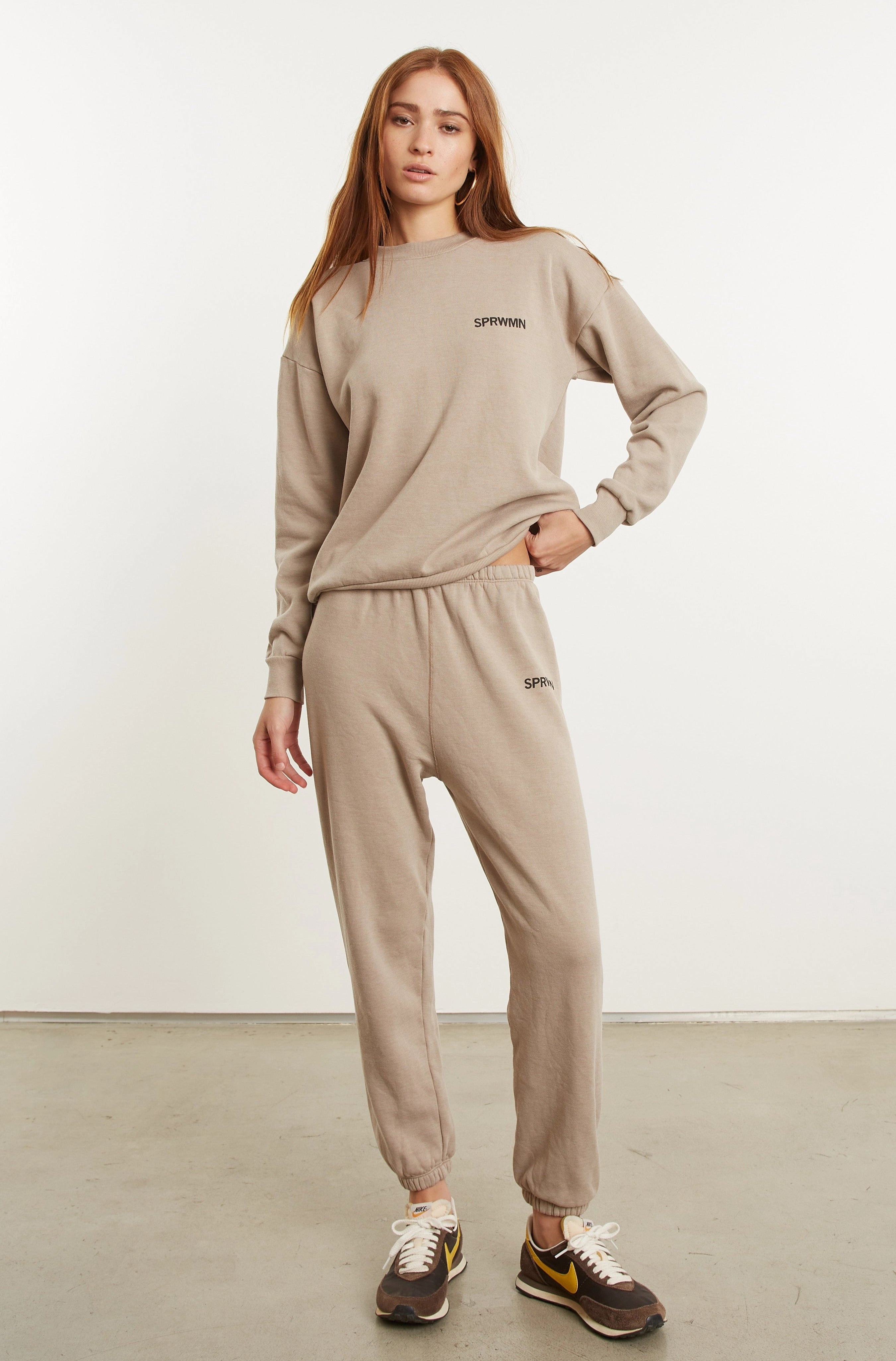 Light Khaki Logo Sweatshirt elegant design