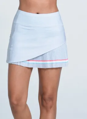 Groovy Stripe Pleated Skirt-14" Chill Comfort Fit Structured Hemline