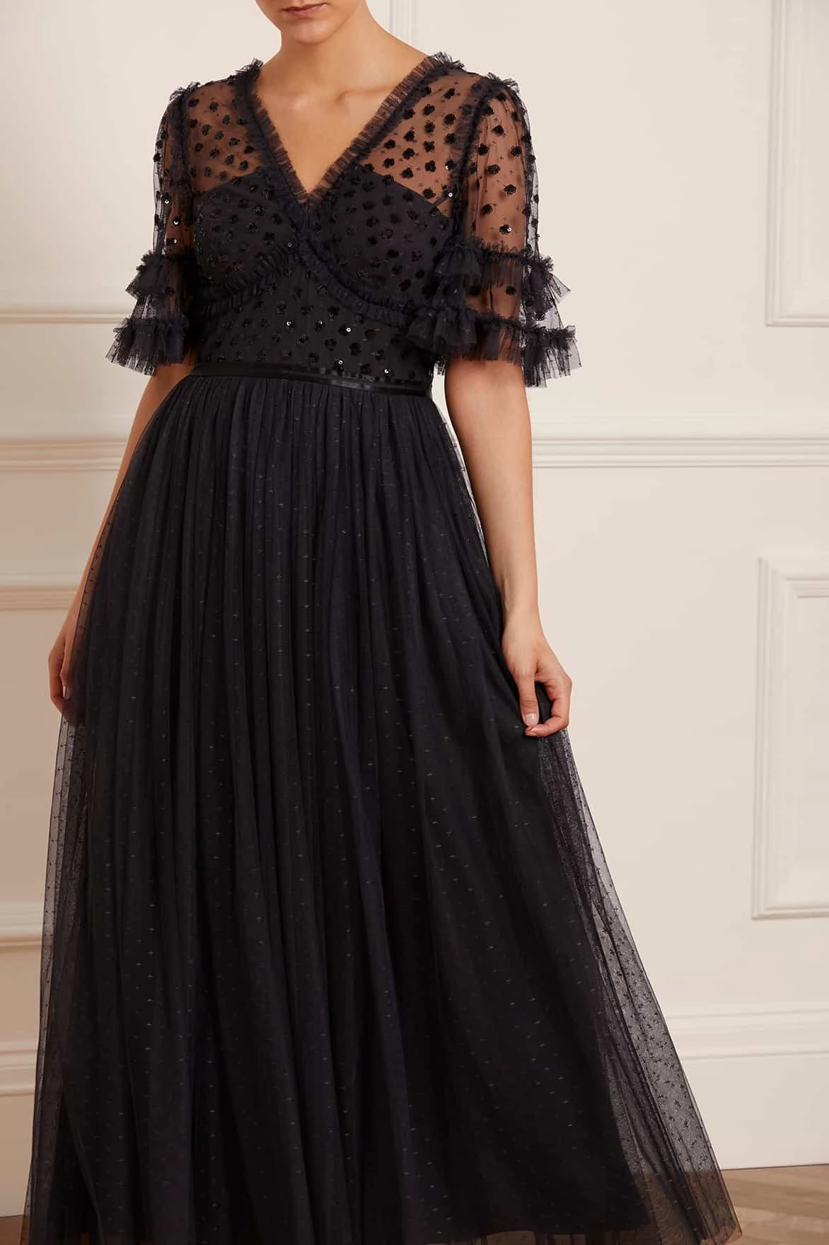 Thea Bodice Ankle Gown Modern Look Cool Texture