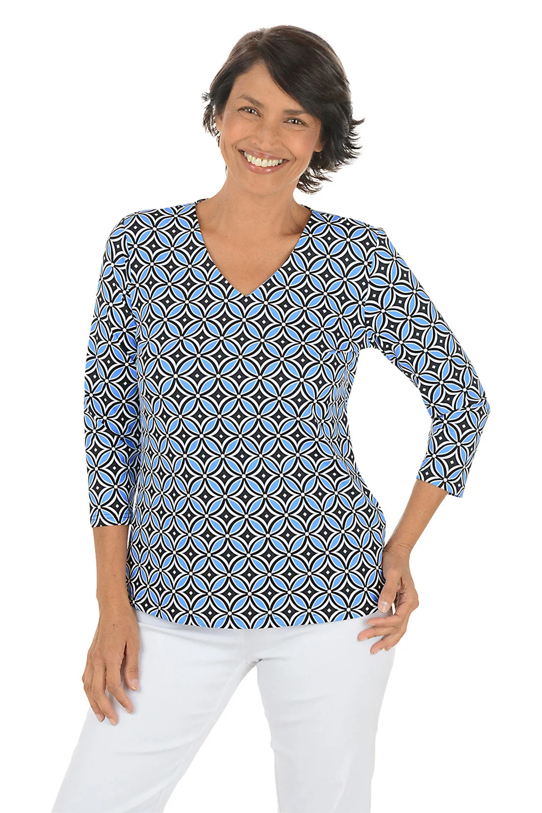 NonToxic Certification Compass Rose UPF50  V-Neck Top