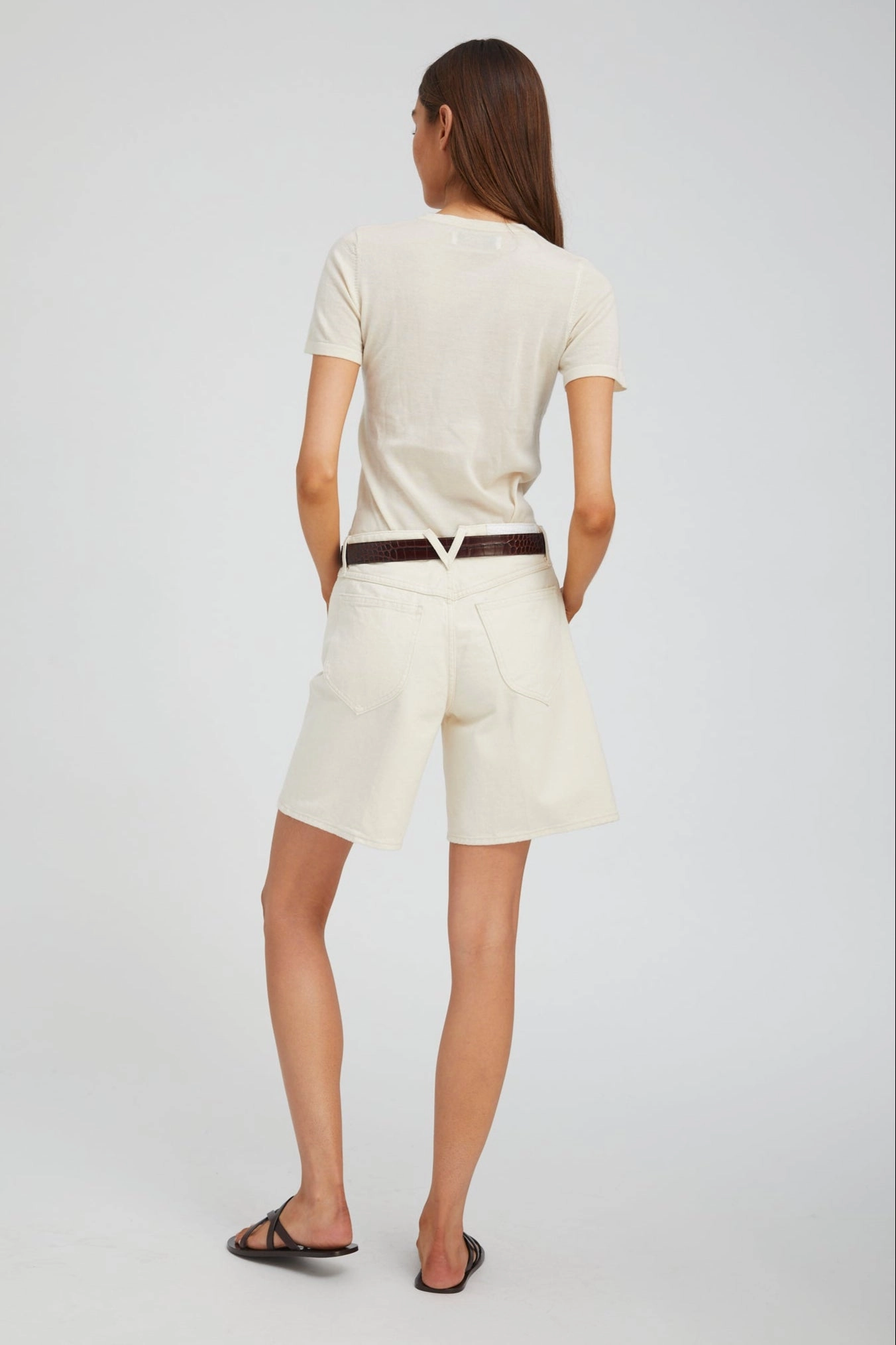 Yoko A-Line Denim Shorts RipstopFabric Stain Resistant Weave