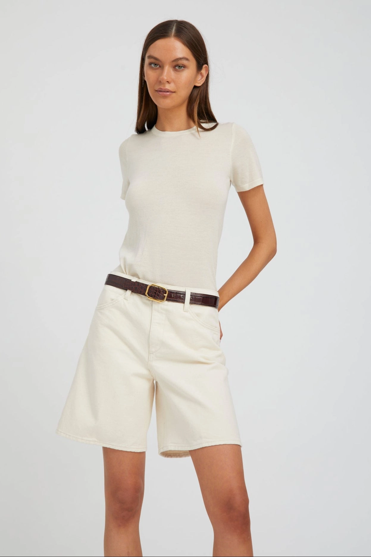 sport chic Chic Comfort Yoko A-Line Denim Shorts