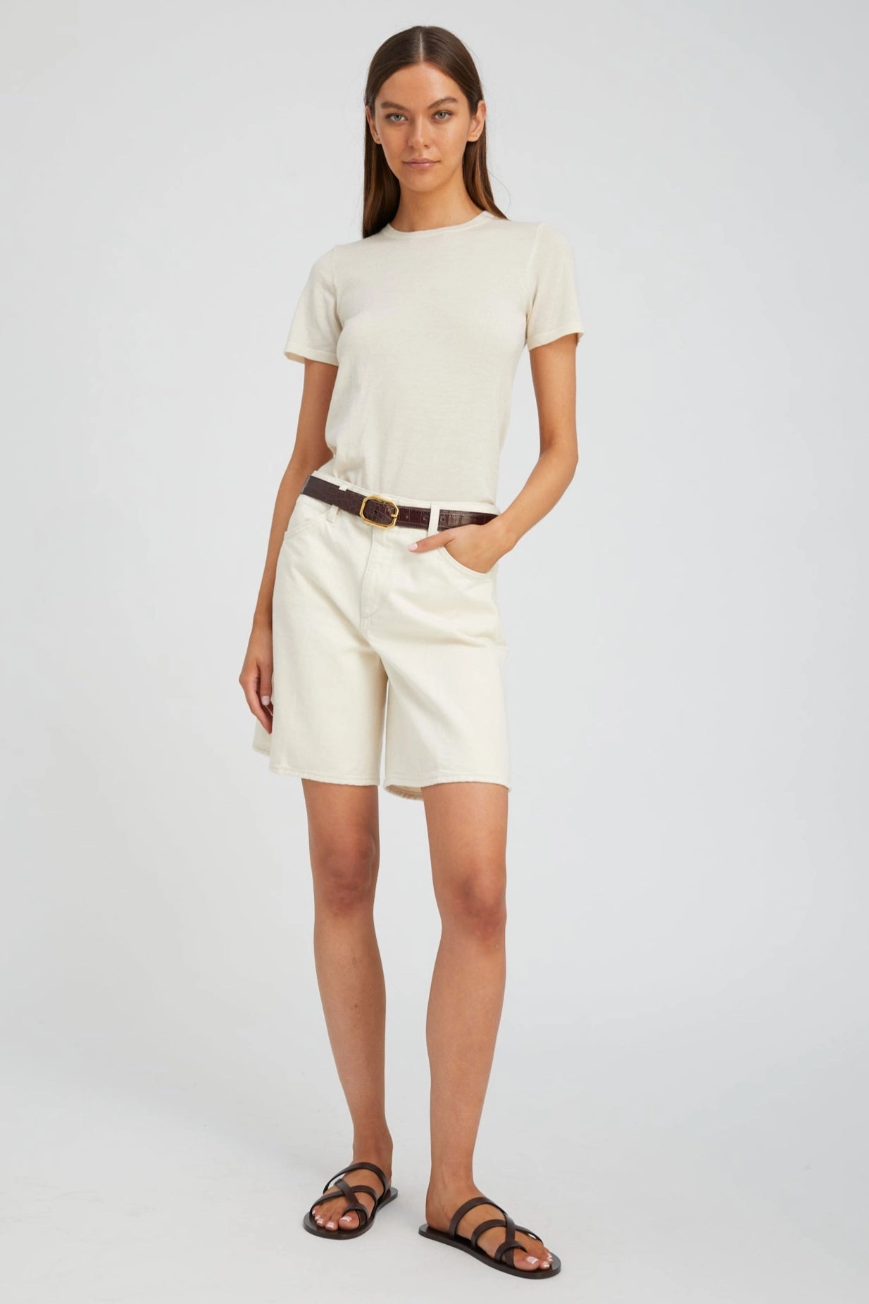 Yoko A-Line Denim Shorts Flexible Layer