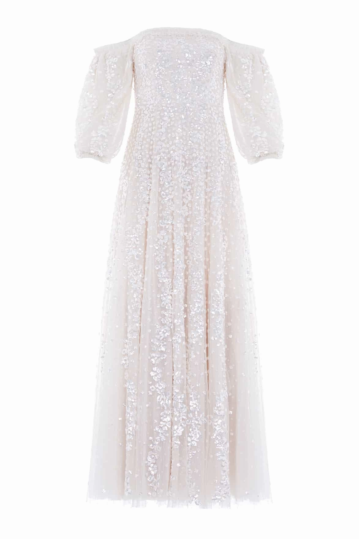 Confetti Gloss Off-Shoulder Gown Nature Inspired