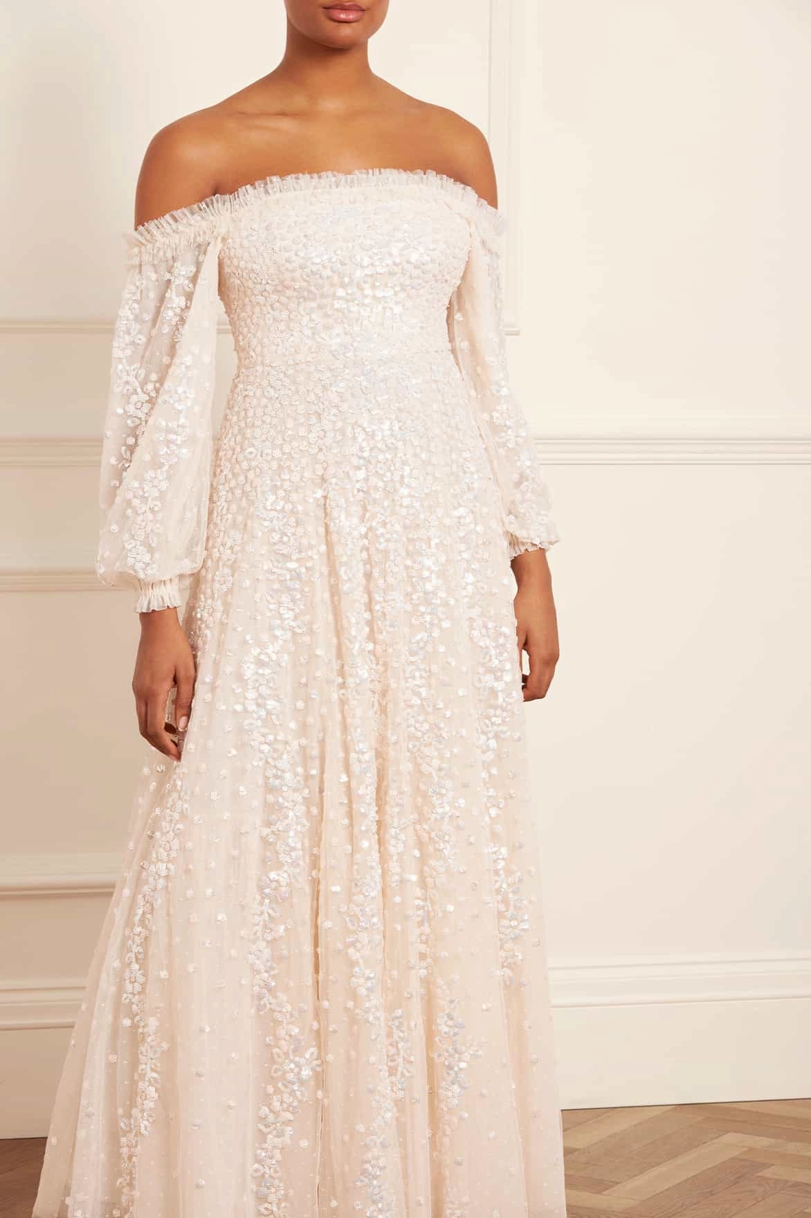 Confetti Gloss Off-Shoulder Gown Comfort and style