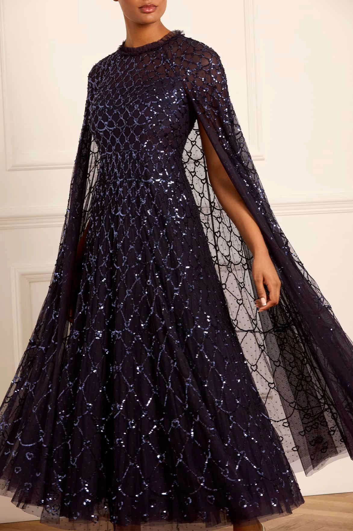 Street Motion Trendy Cut Heart Lattice Ankle Gown