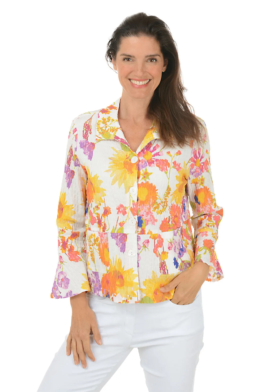 Sunflower Flounce Jacket Breathable fabric