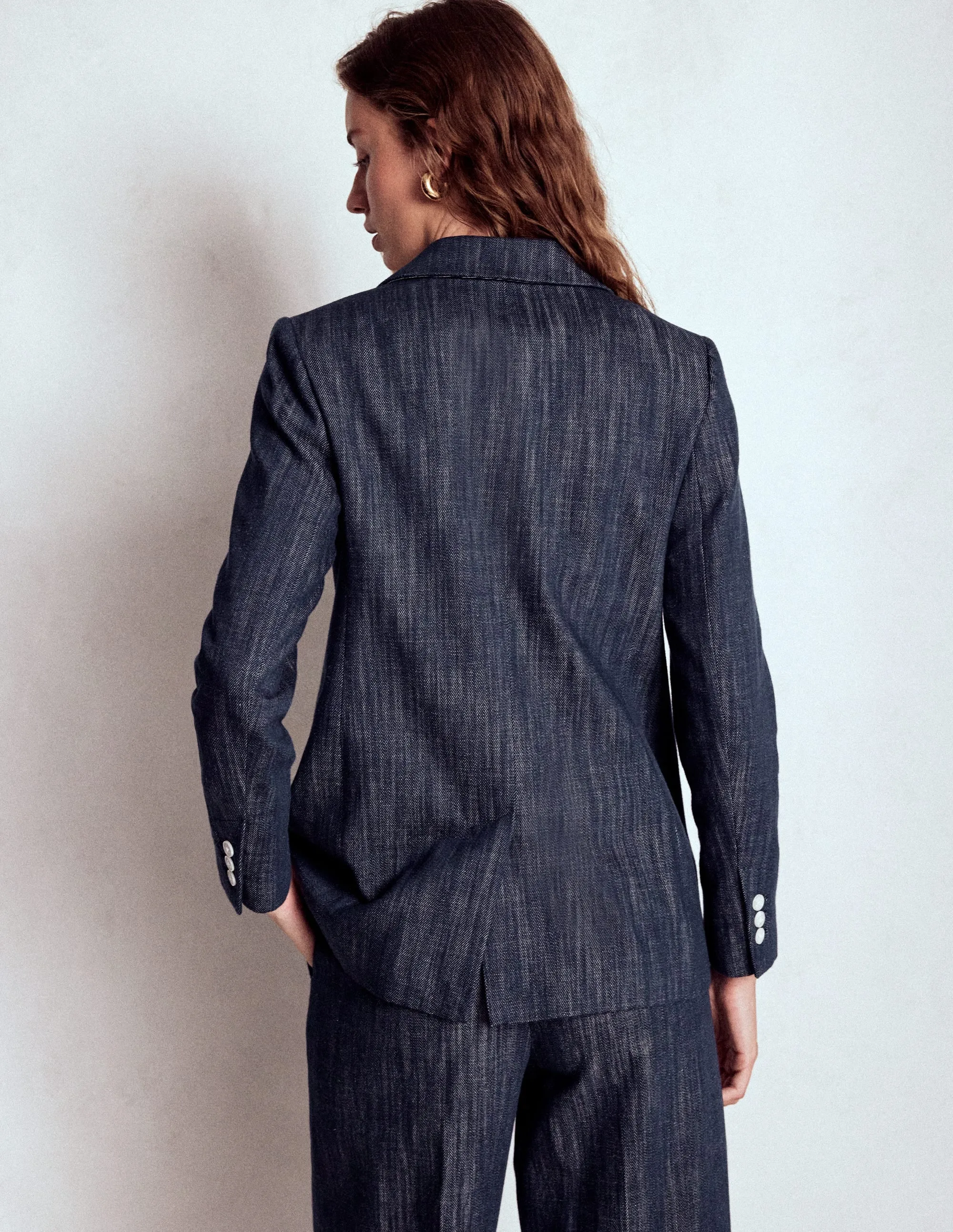 Woodbridge Twill Blazer-Navy, Indigo FadeResistant Print Wind Stop