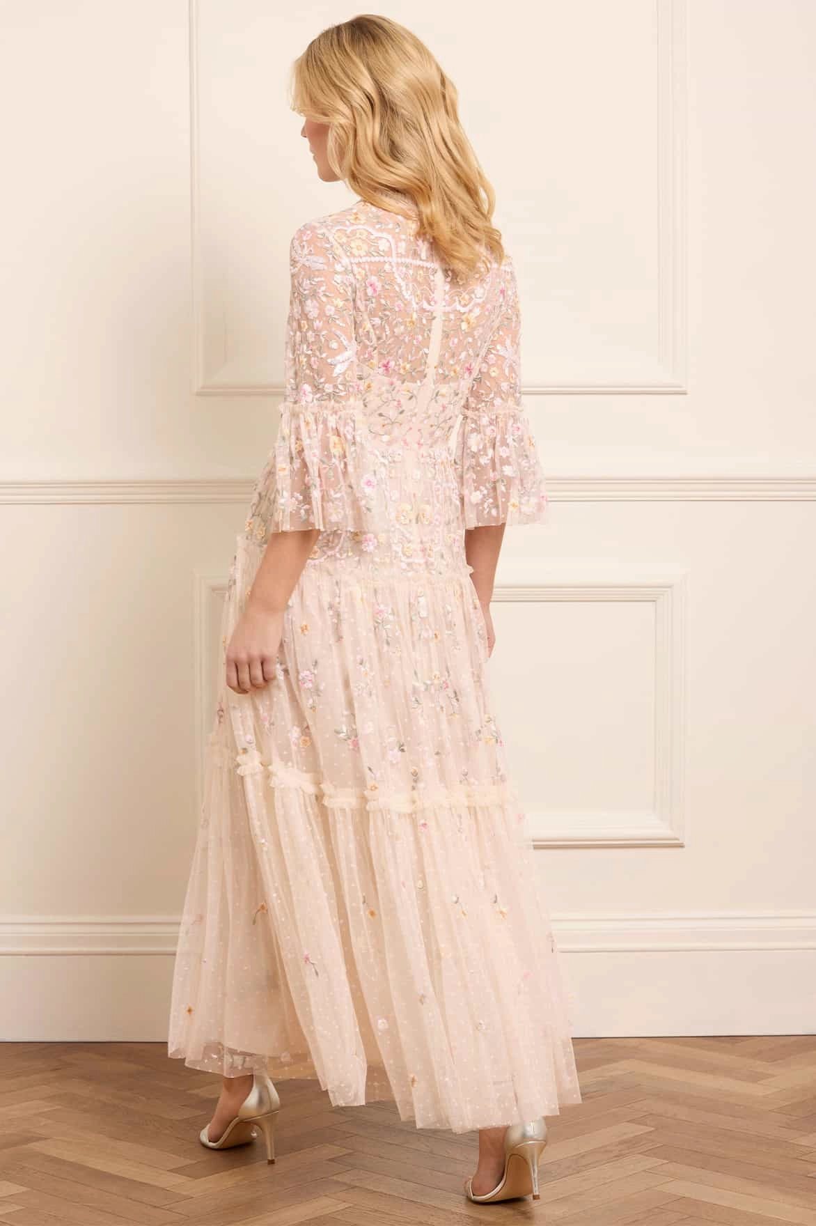 Piped-Edge Office Ease Dragonfly Garden Ankle Gown