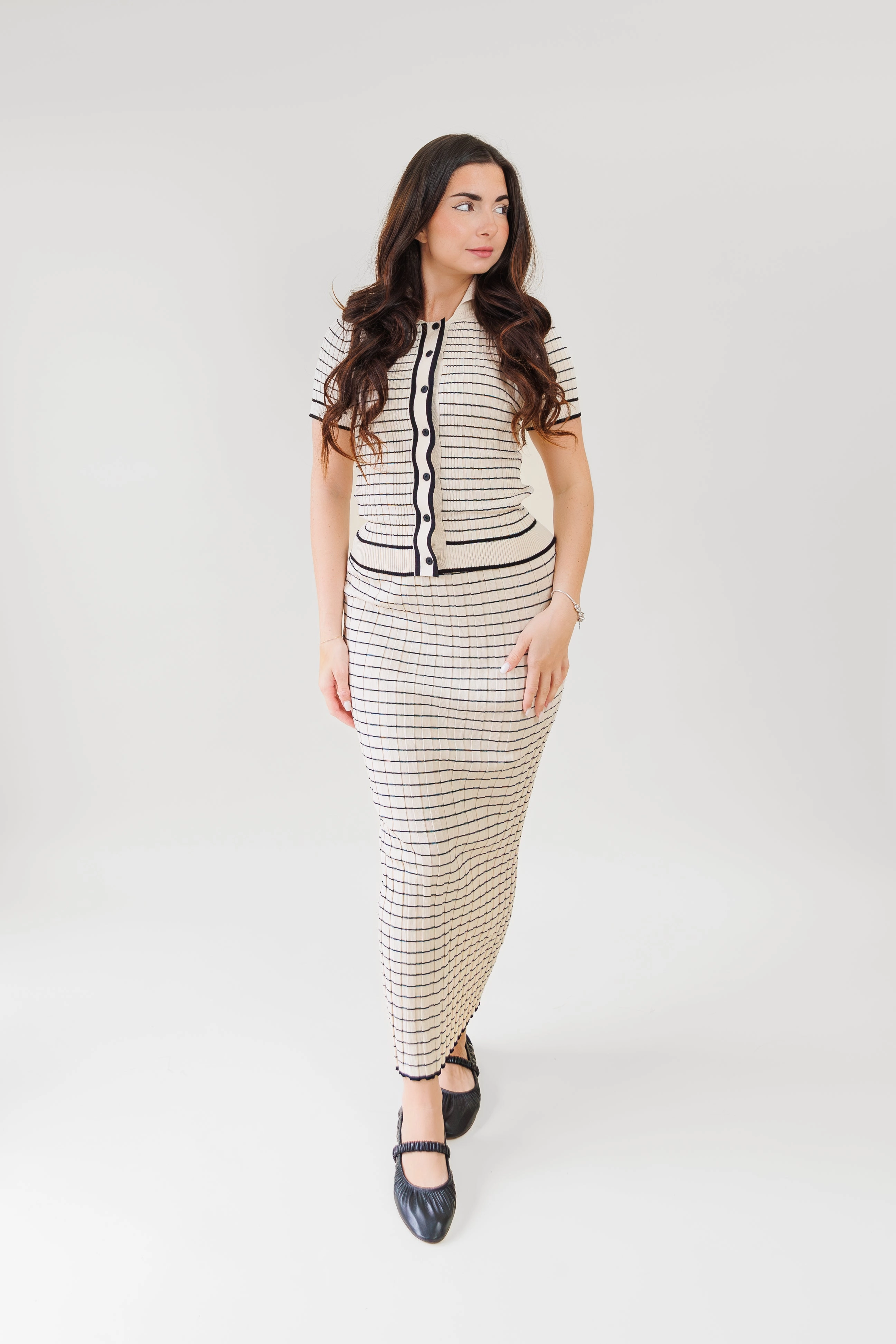NOVA STRIPED SKIRT Pocket Reinforcement