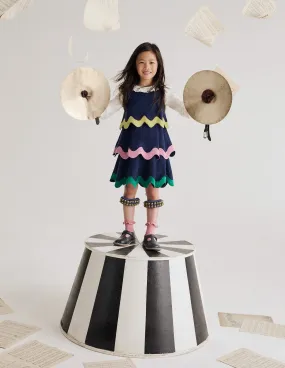 Airy Feel Corduroy Pencil Dress-Sapphire Blue