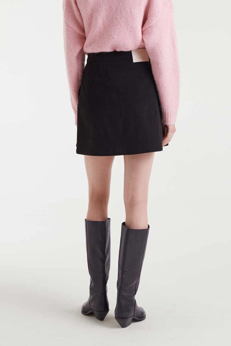 Corduroy Mini Skirt in Black Style Vibes