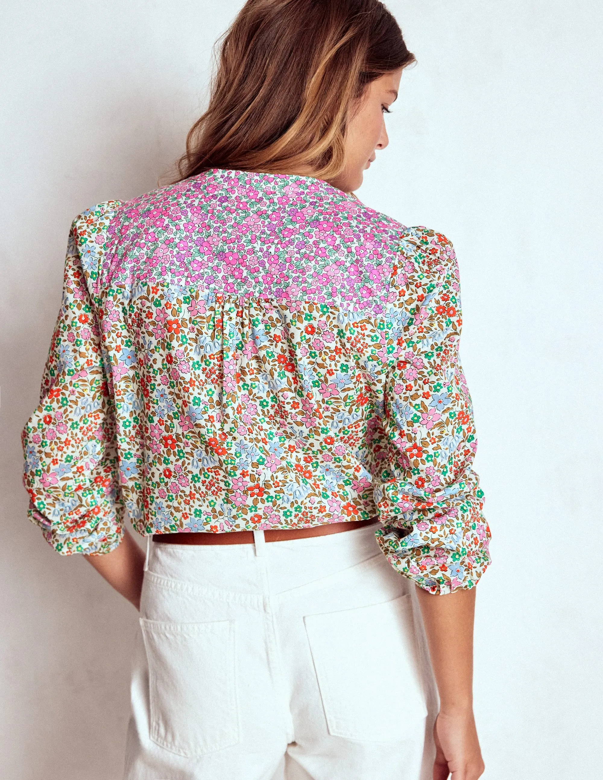 GarmentDyed ErgonomicSleeves Corrine Cotton Top-Flowerbed