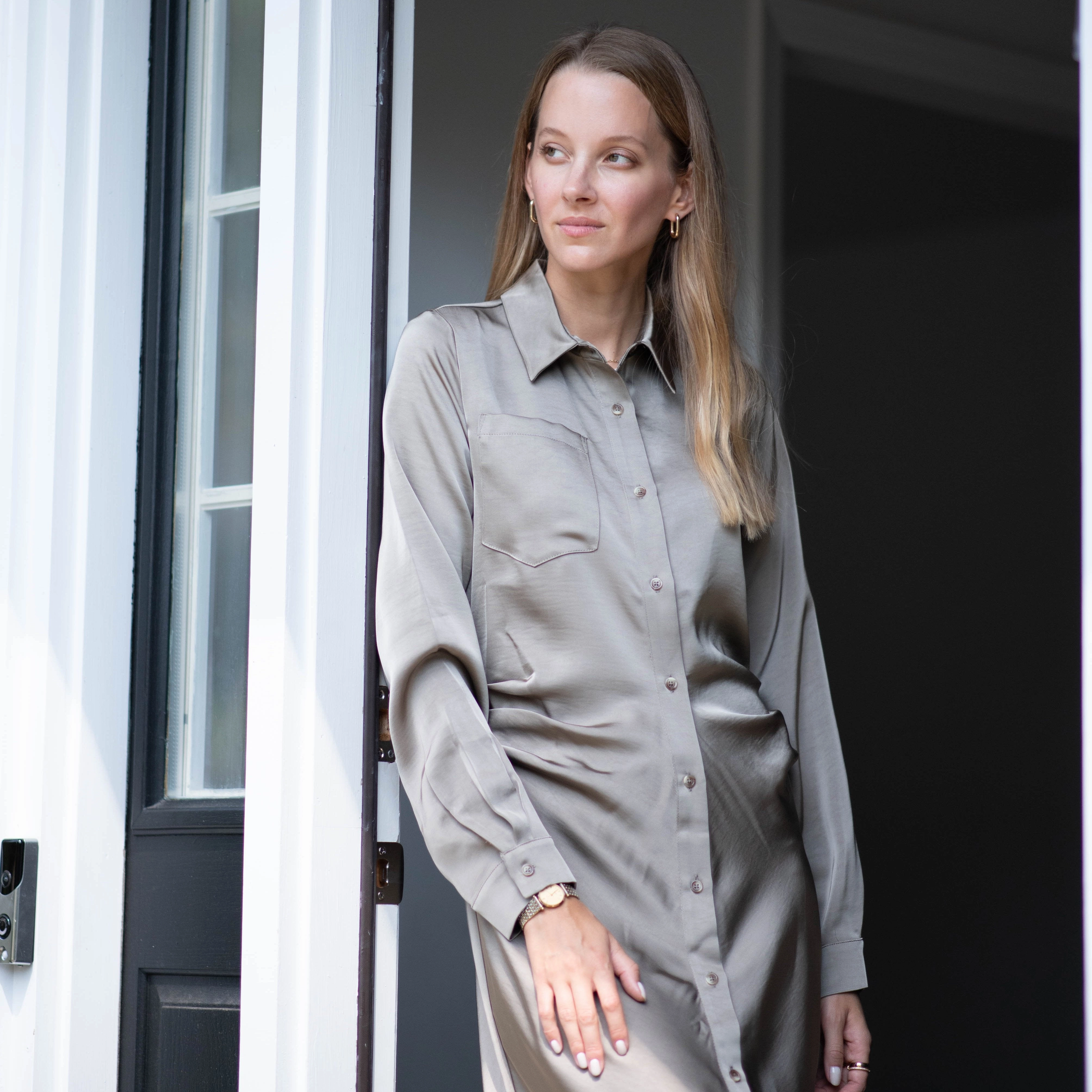 Jolie satin dress [Final Sale] Neutral Finish