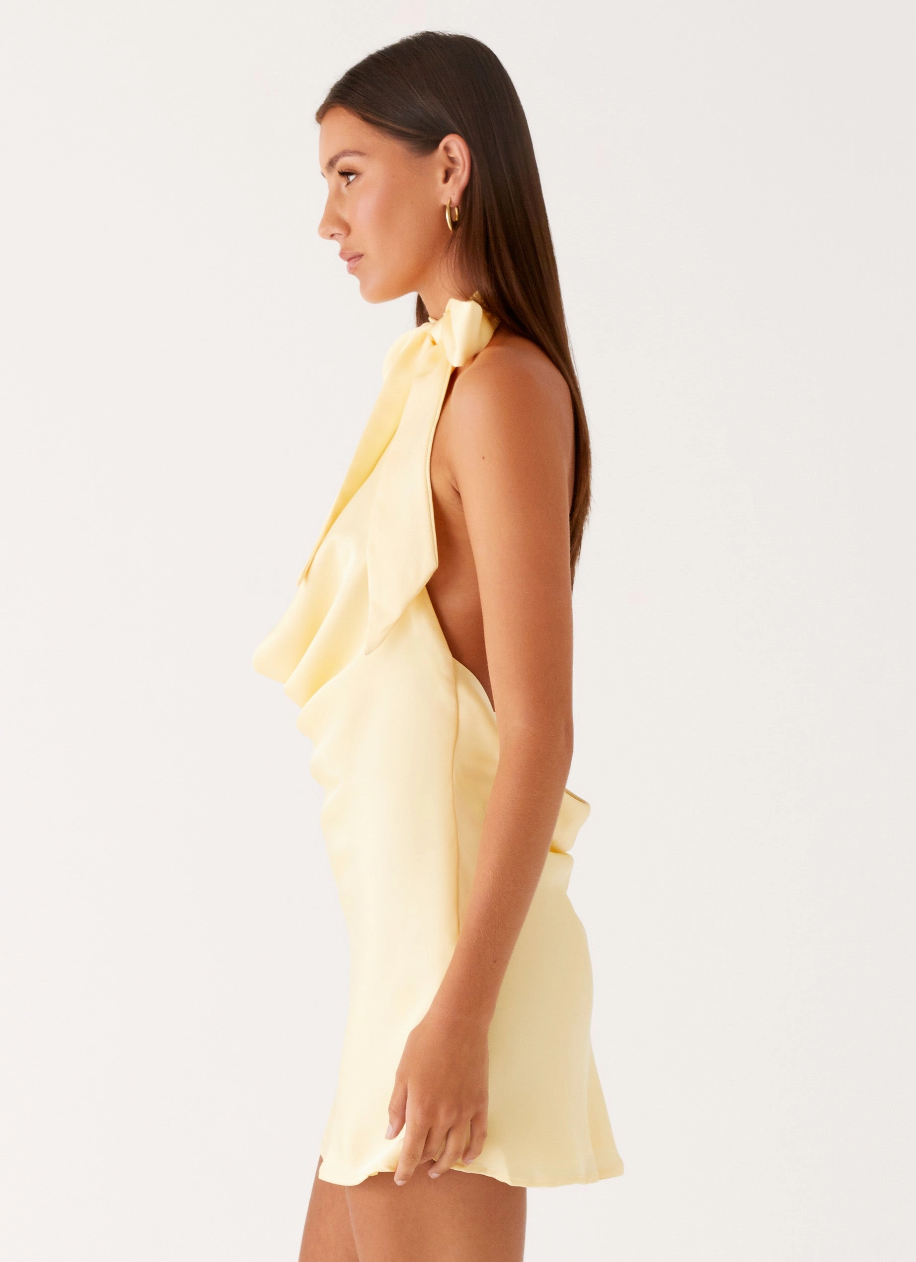 Cory Cowl Scarf Mini Dress - Sunny Yellow