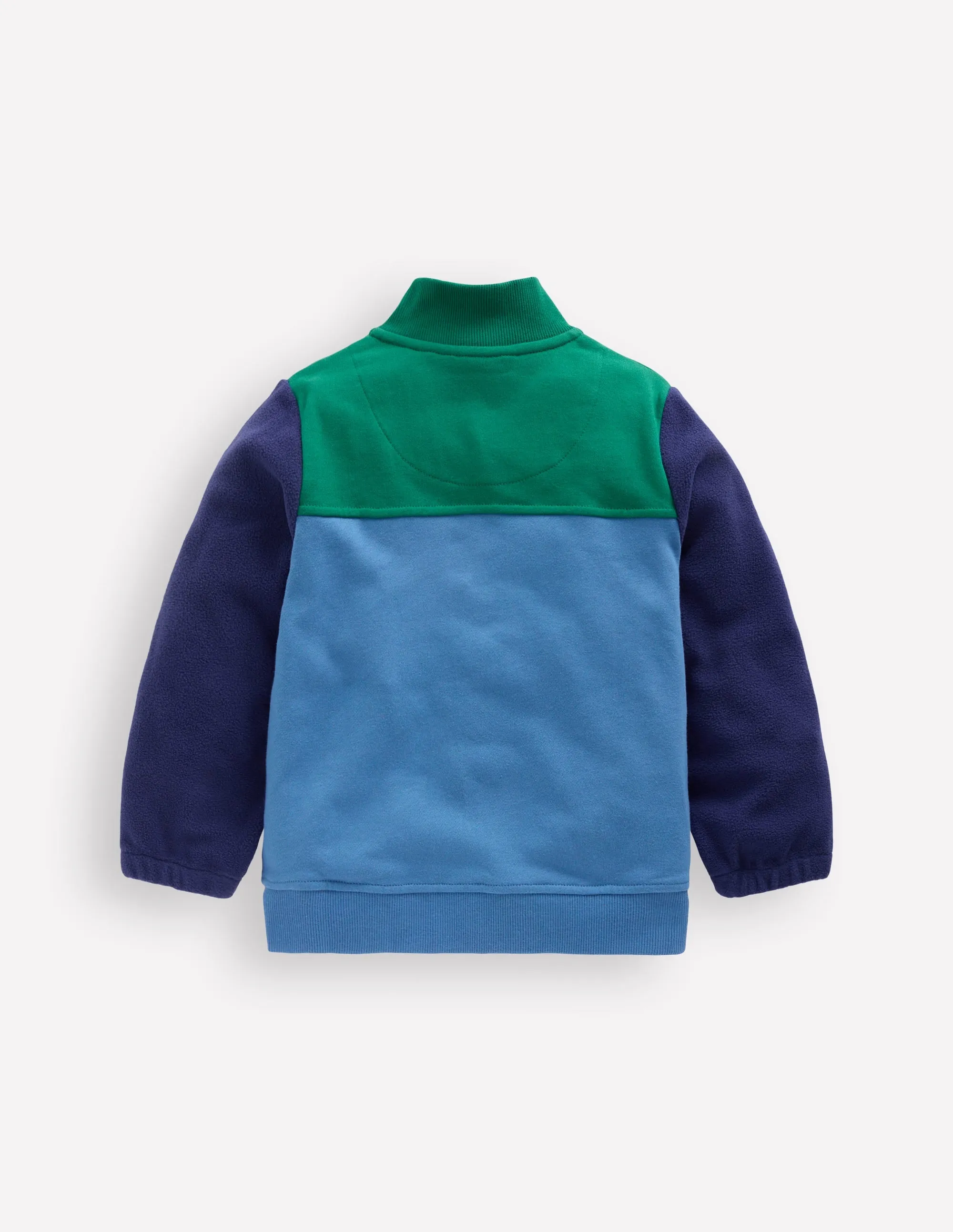 Cosy Fleece Zip Through-Blue River Colourblock MoistureWicking Technology