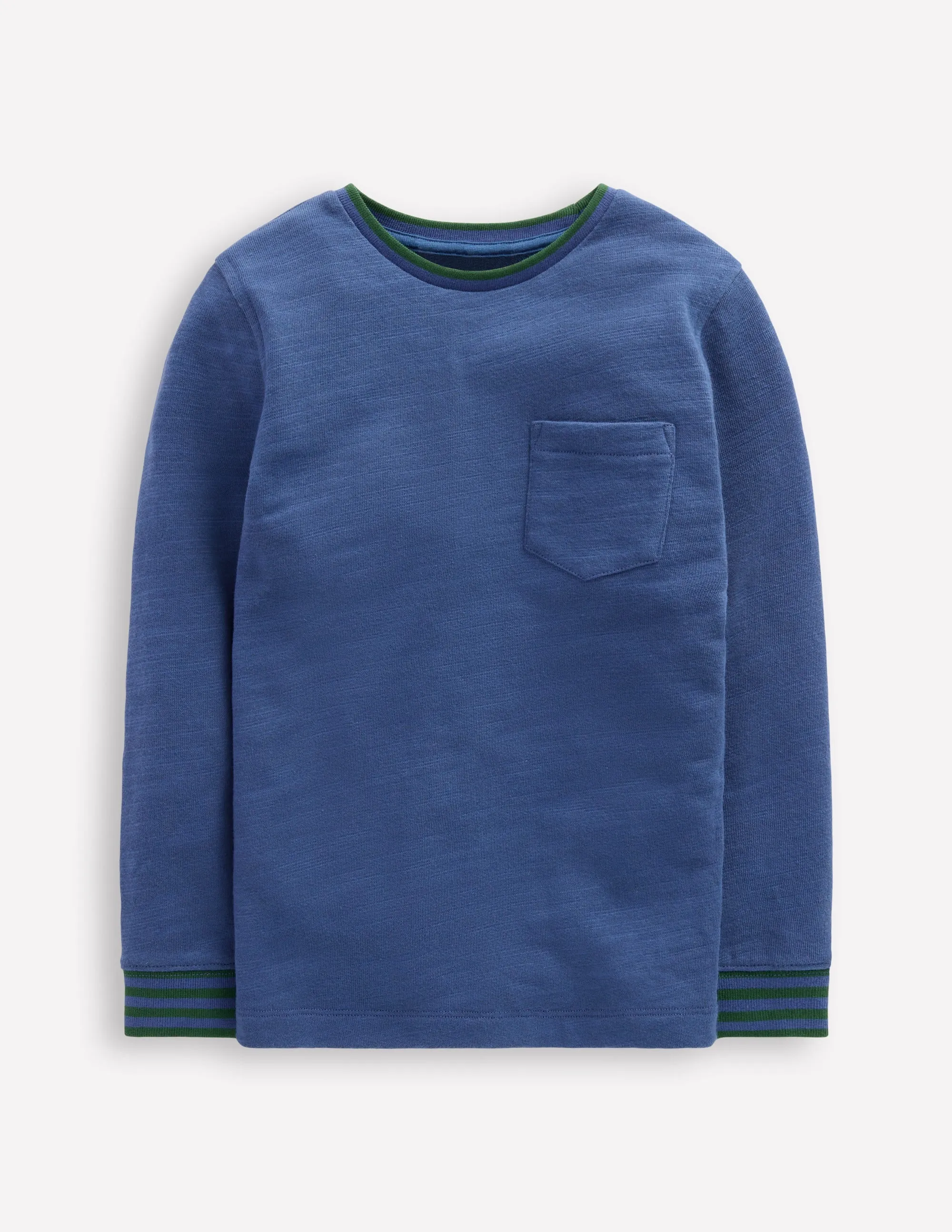 Cosy Mid-weight T-shirt-Denim Blue/ Emerald Night NonToxic Certification