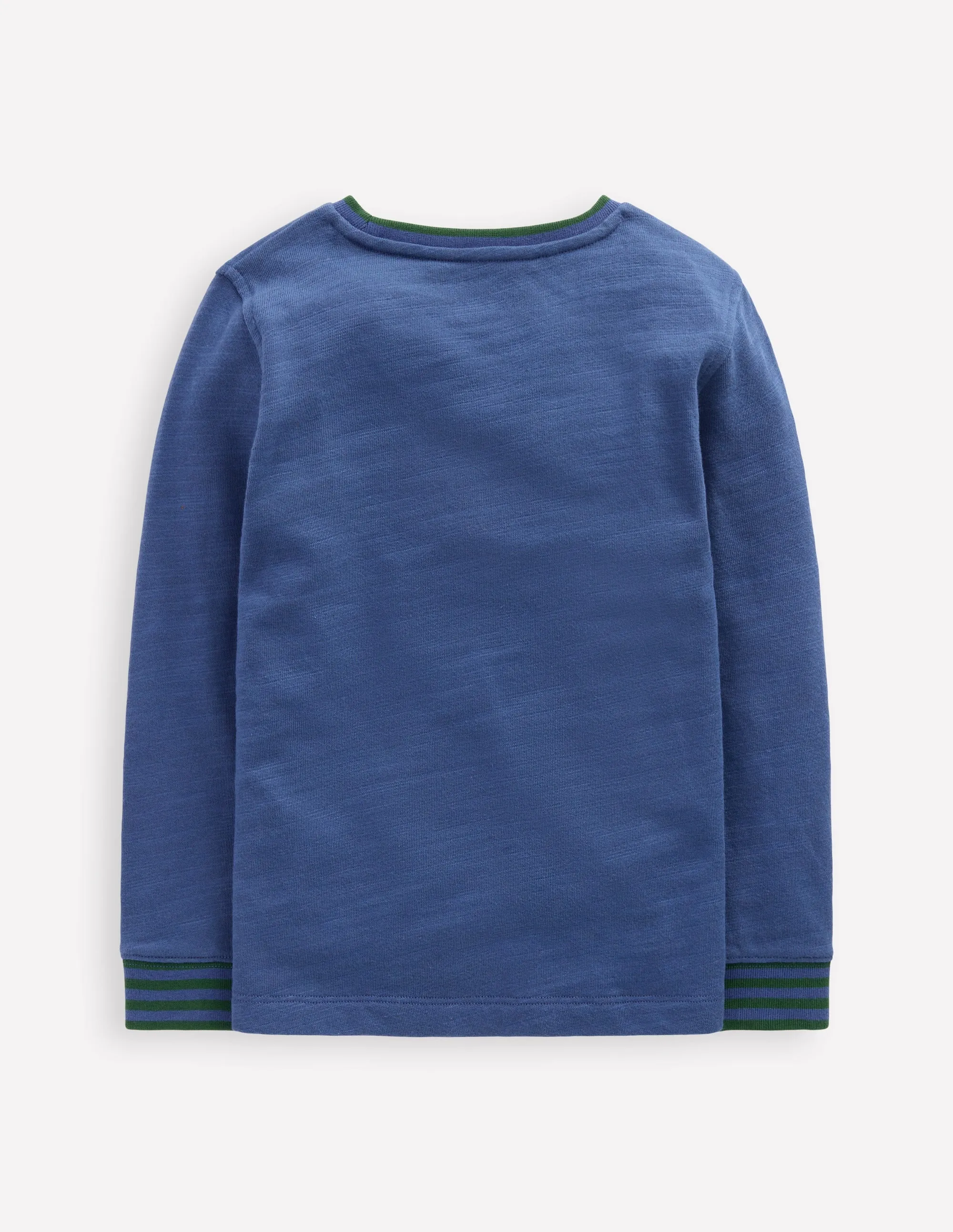 Modern Silhouette Cosy Mid-weight T-shirt-Denim Blue/ Emerald Night