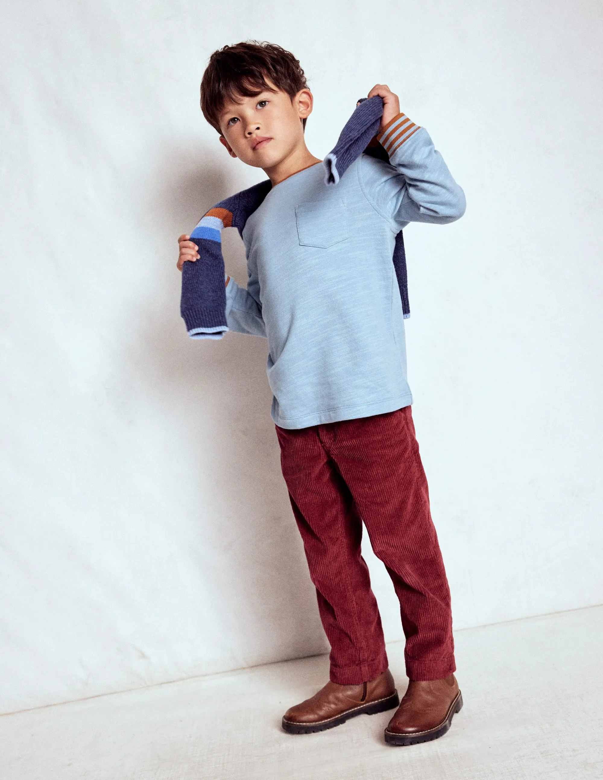 Cozy Sweatshirt DurableReinforcement Cosy Mid-weight T-shirt-Glacier Blue