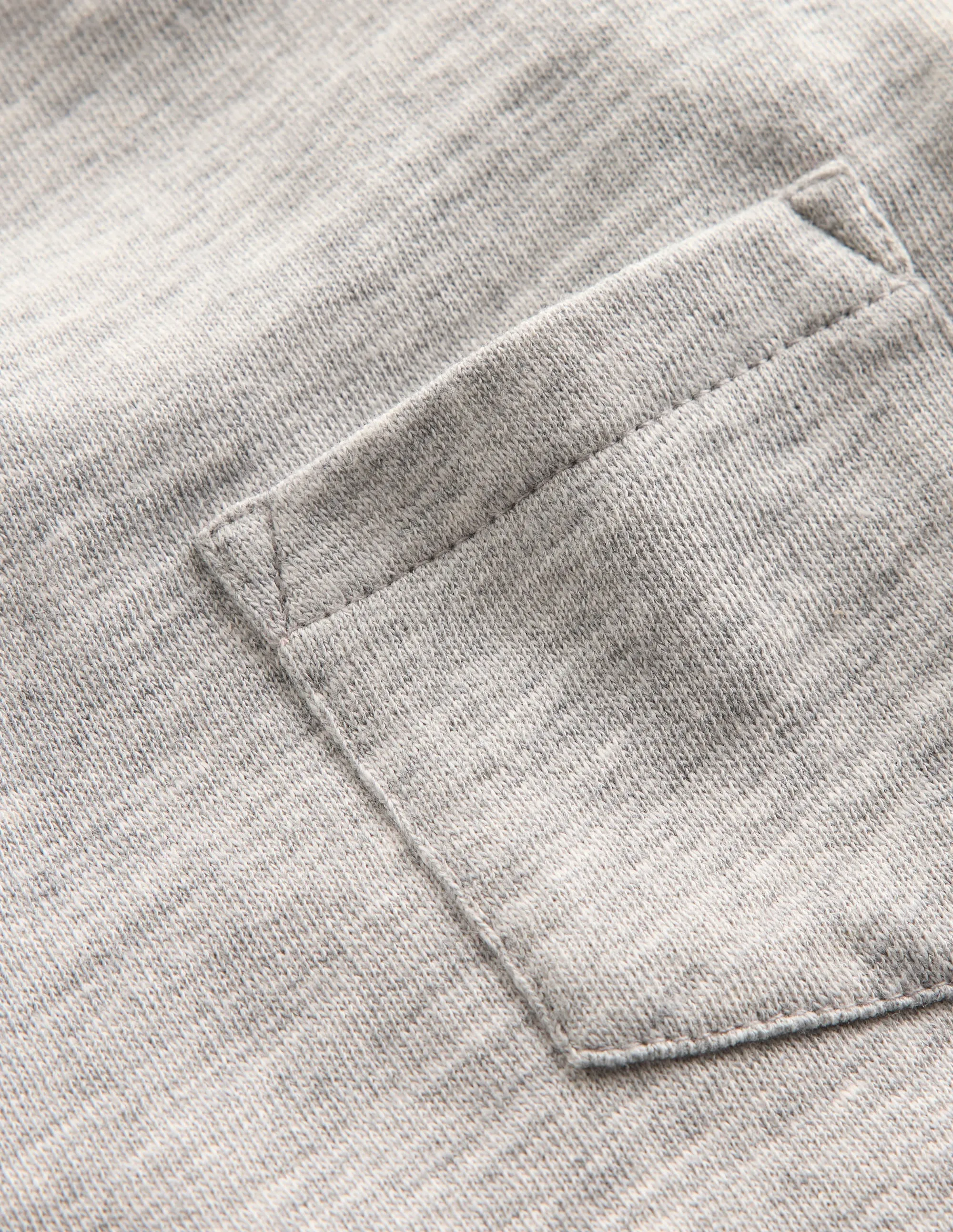 Ribbed Neckline Anti Microbial Lining Cosy Mid-weight T-shirt-Grey Marl