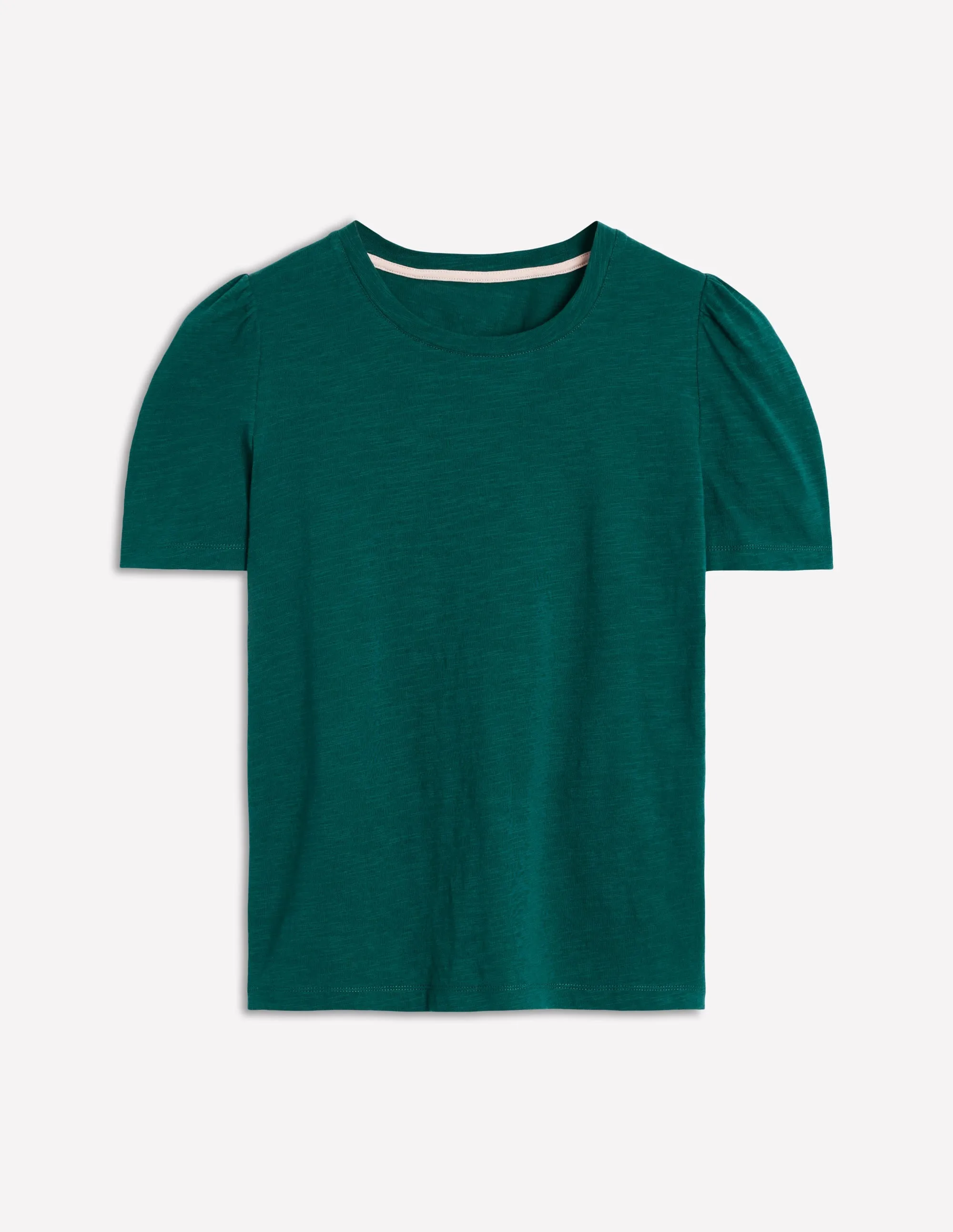 Chic Look NonScratchyLining Cotton Puff Sleeve T-Shirt-Drake Green