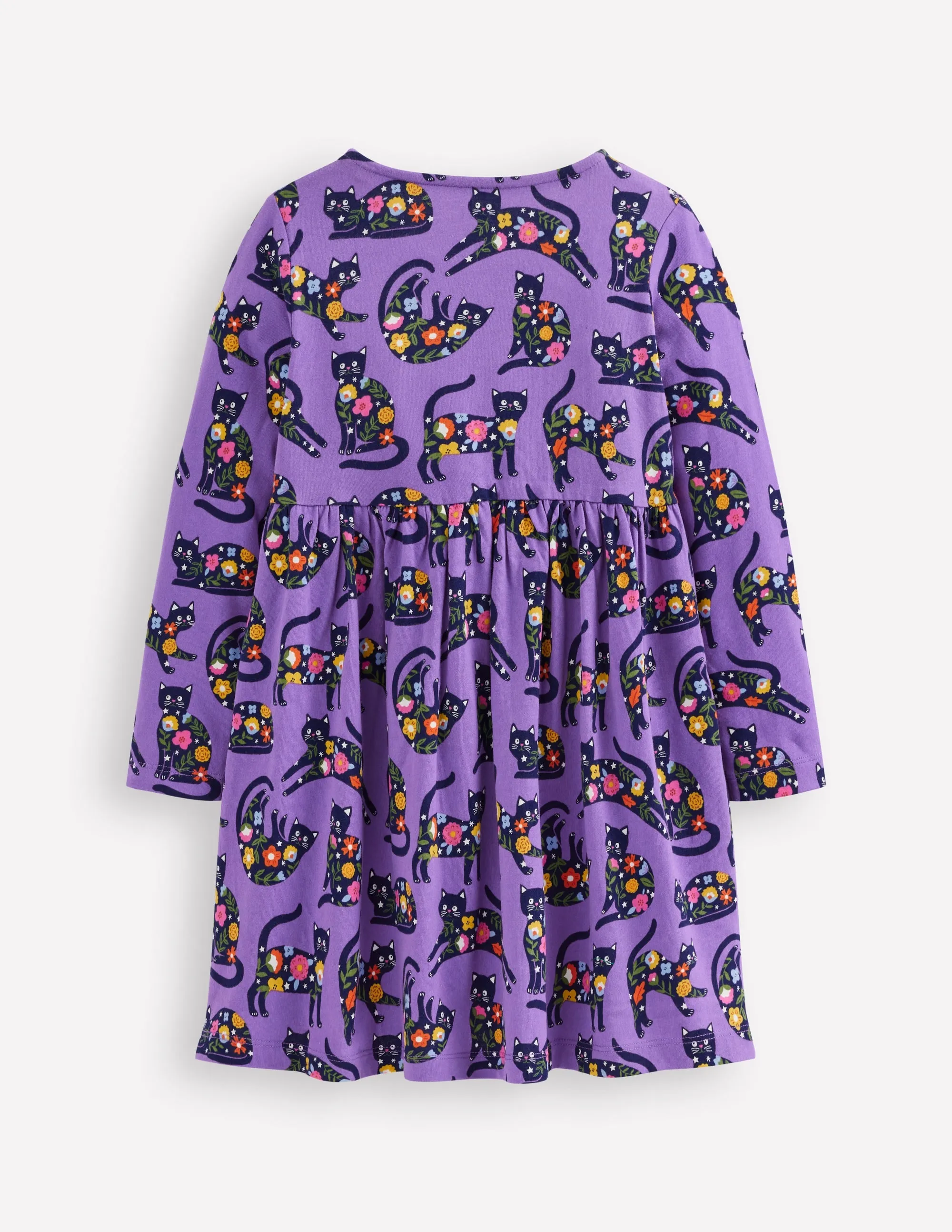 Heart Pocket Fun Jersey Dress-Purple Topaz Spooky Cats Classic Comfort