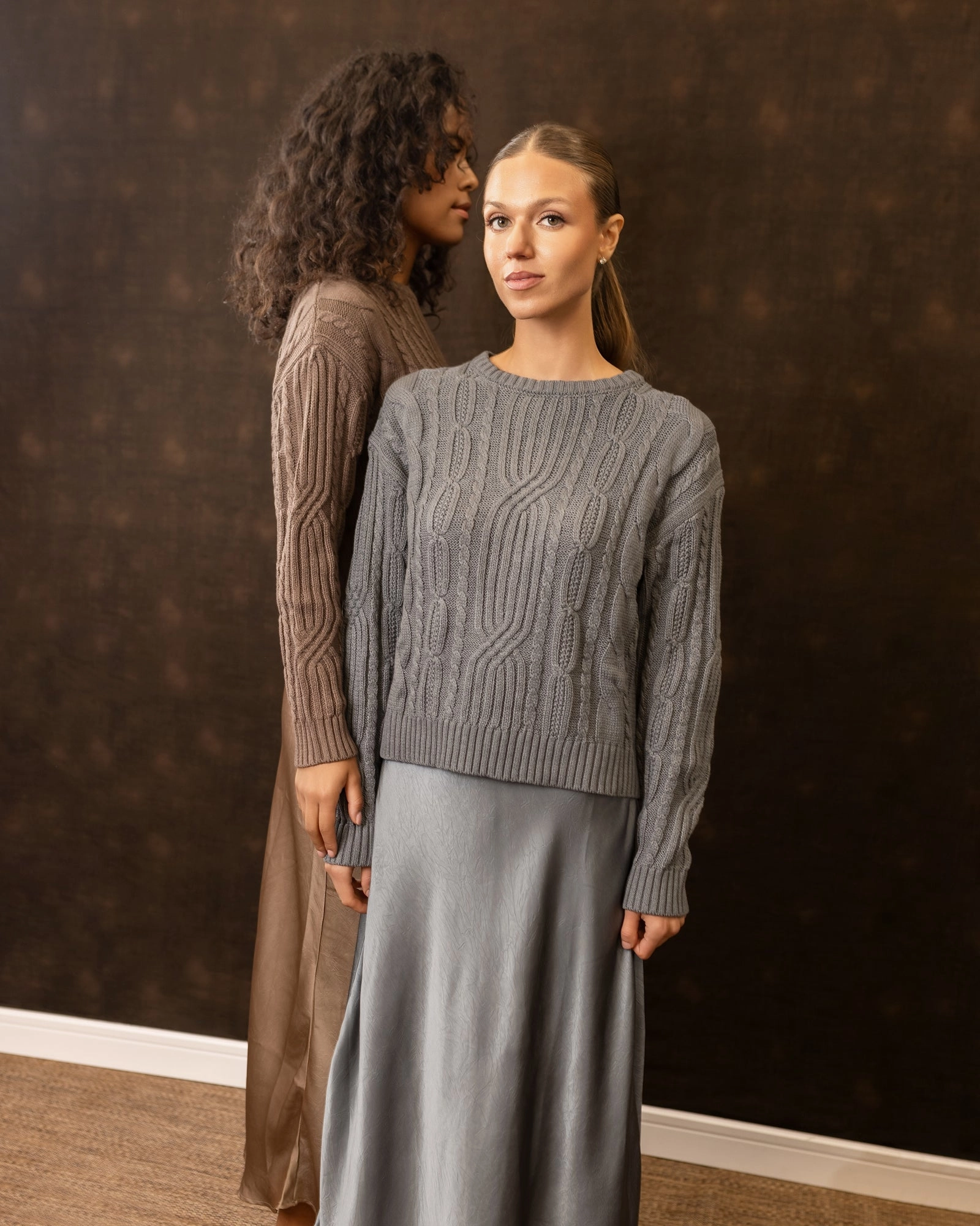 Neat Fit Crinkle Slip Skirt | Gray