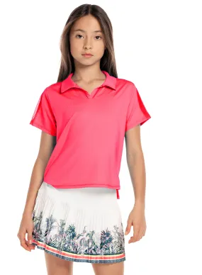 Cropped Polo Short Sleeve Comfortable Collar Layered Hem Detailing