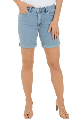 High Rise No Ride Cuffed Hem Denim Short