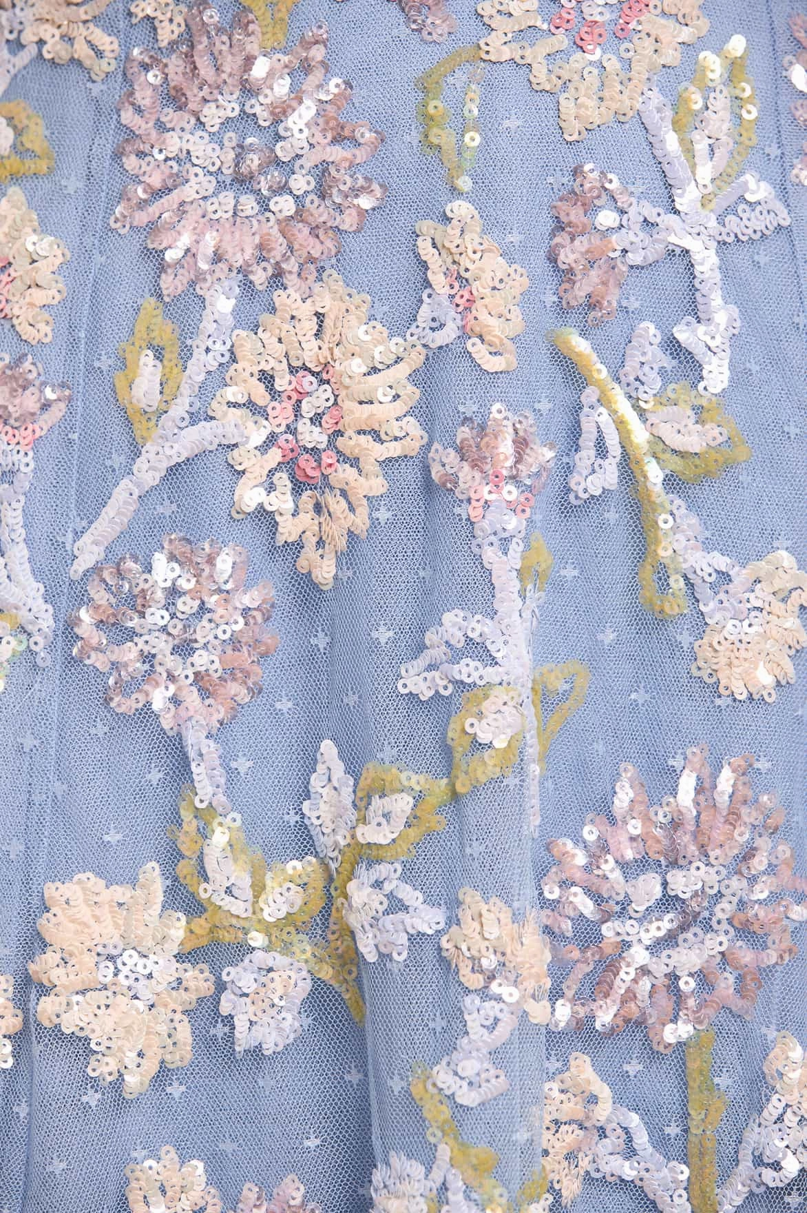 Vibrant Layer Stylish party wear Sequin Dandelion Ruffle Ballerina Dress