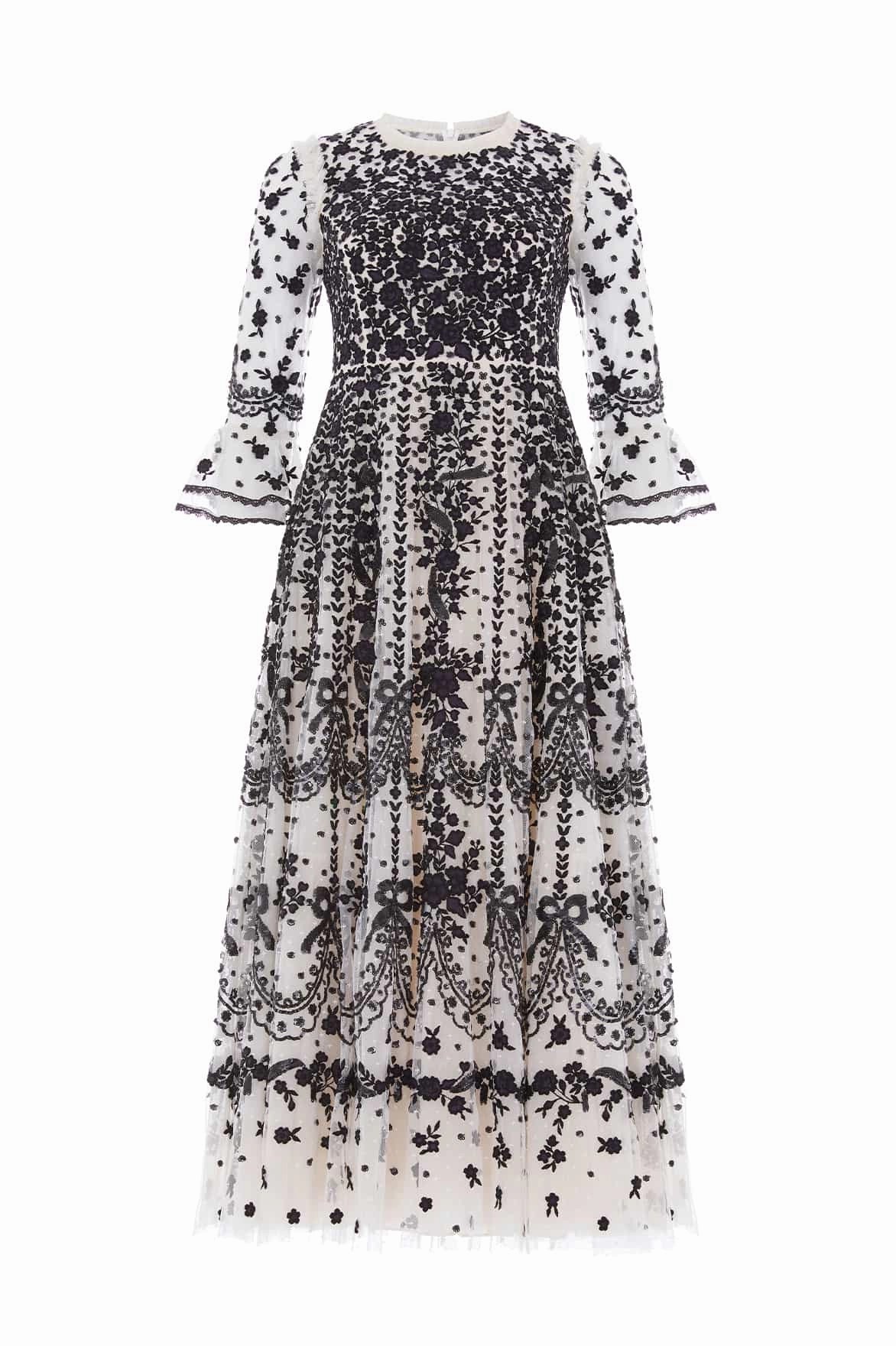 Petite friendly Adeline Round Neck Ankle Gown