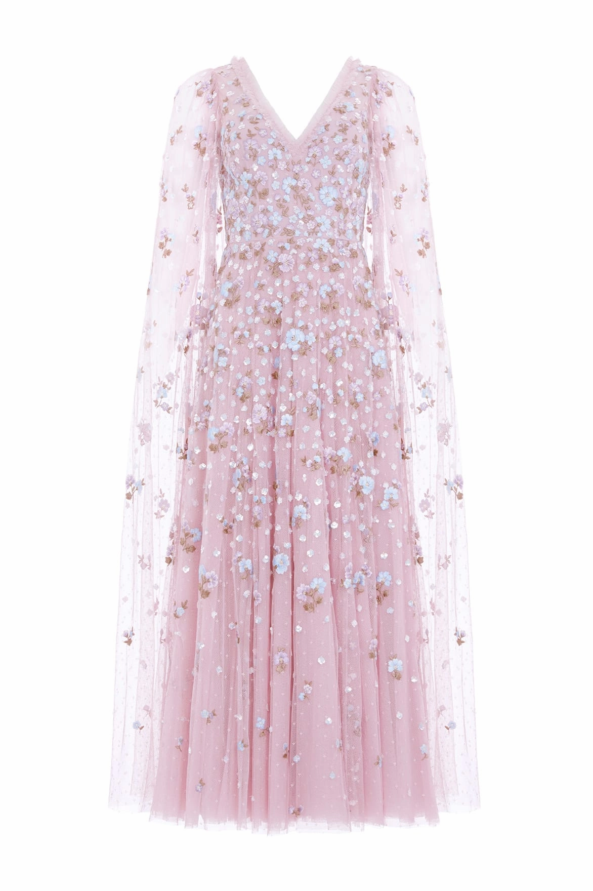 Dahlia Ditsy Ankle Gown Pure Color Classic knee-length dress