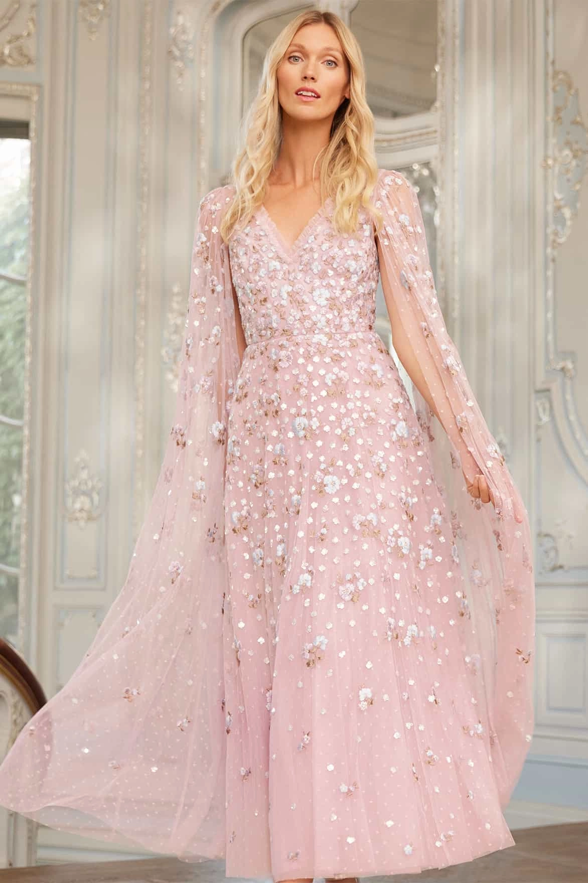 Dahlia Ditsy Ankle Gown Grace Glow Vibrant Look