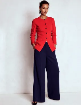 Joanna Fitted Knitted Jacket-Poppy Red EcoConscious Production