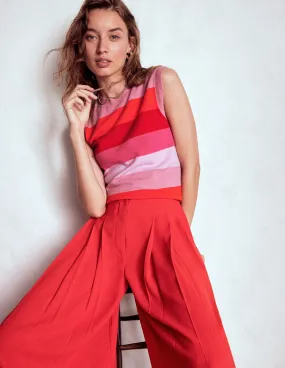 Eva Cashmere Tank-Pink/ Orange Stripe FadeResistant Color City Comforted