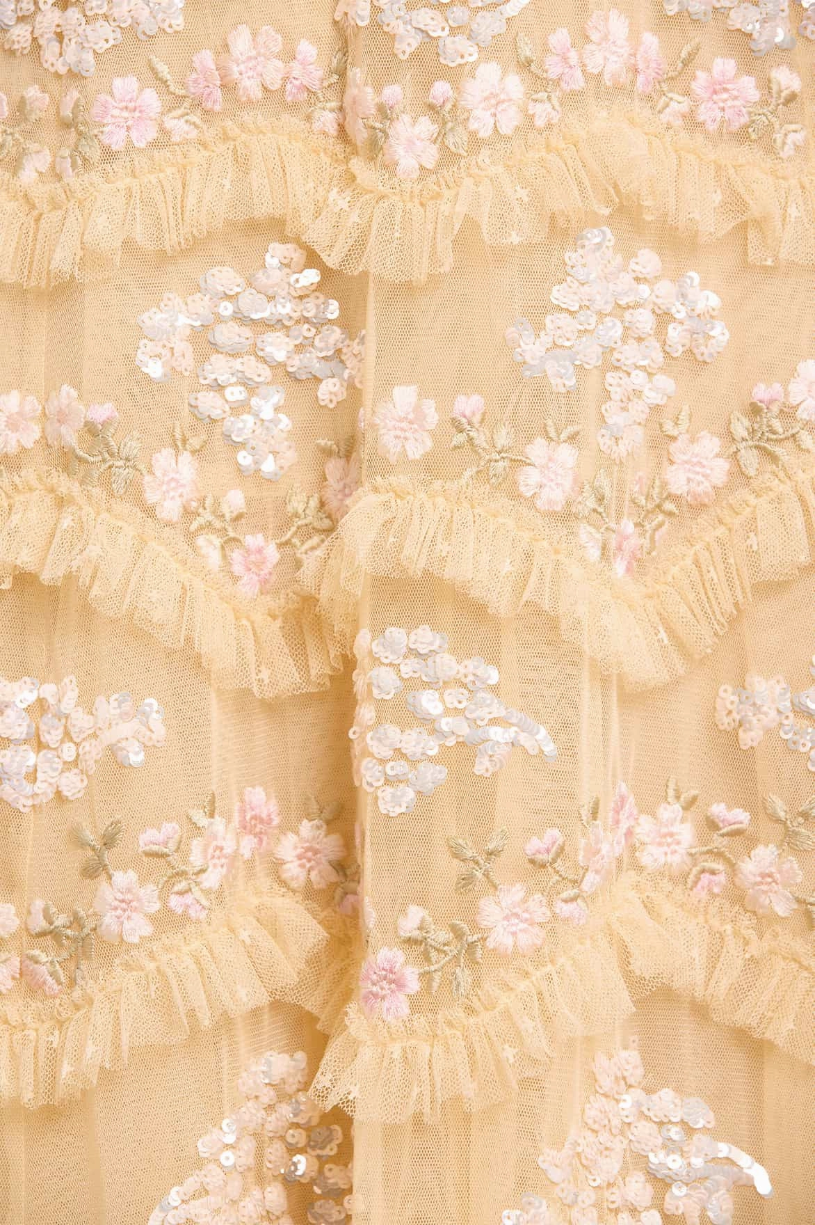 Daisy Wave Ankle Gown Halter neck Velvet-Touch